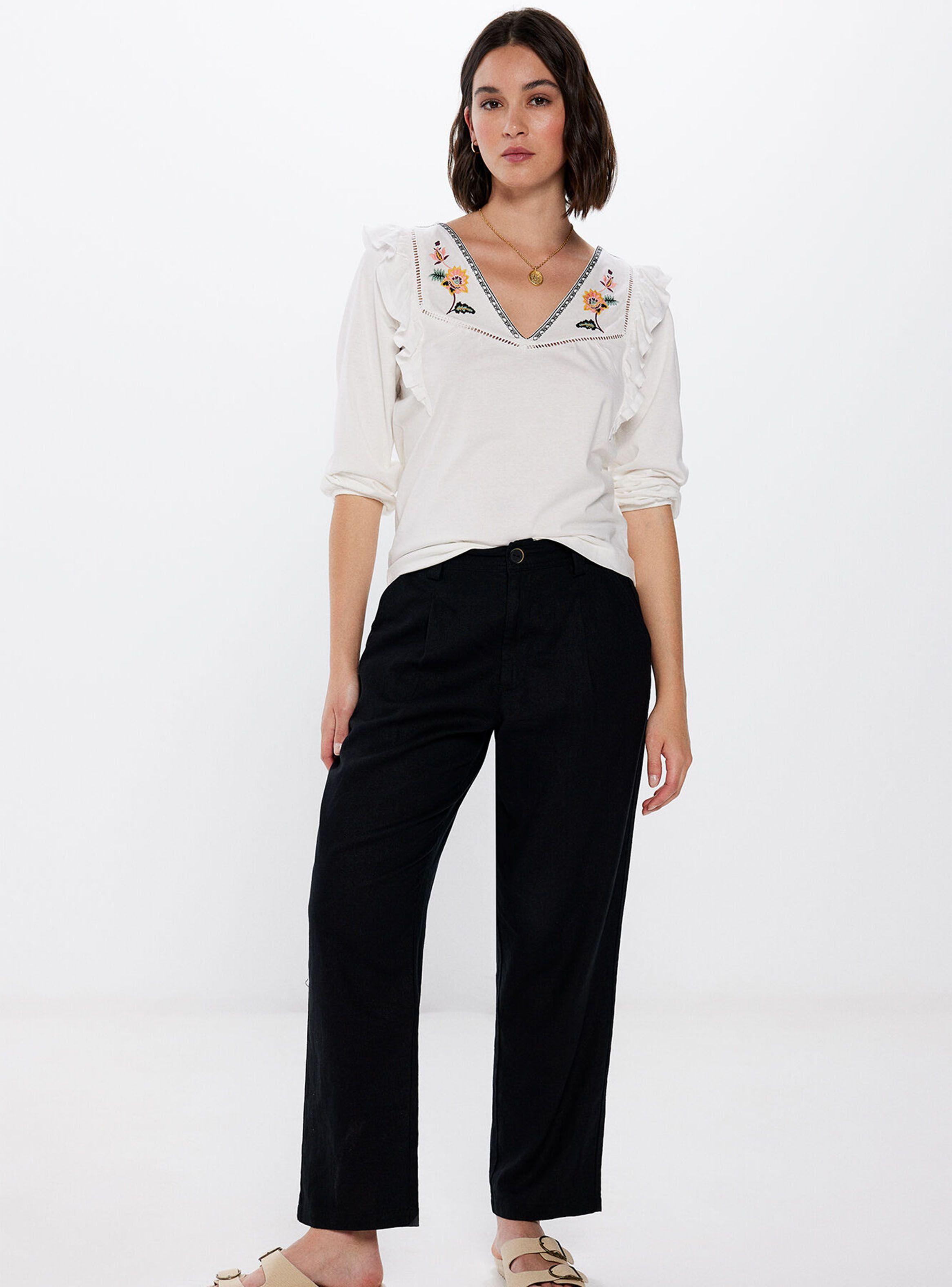 Blusa Cuello V Detalle Vuelos-3