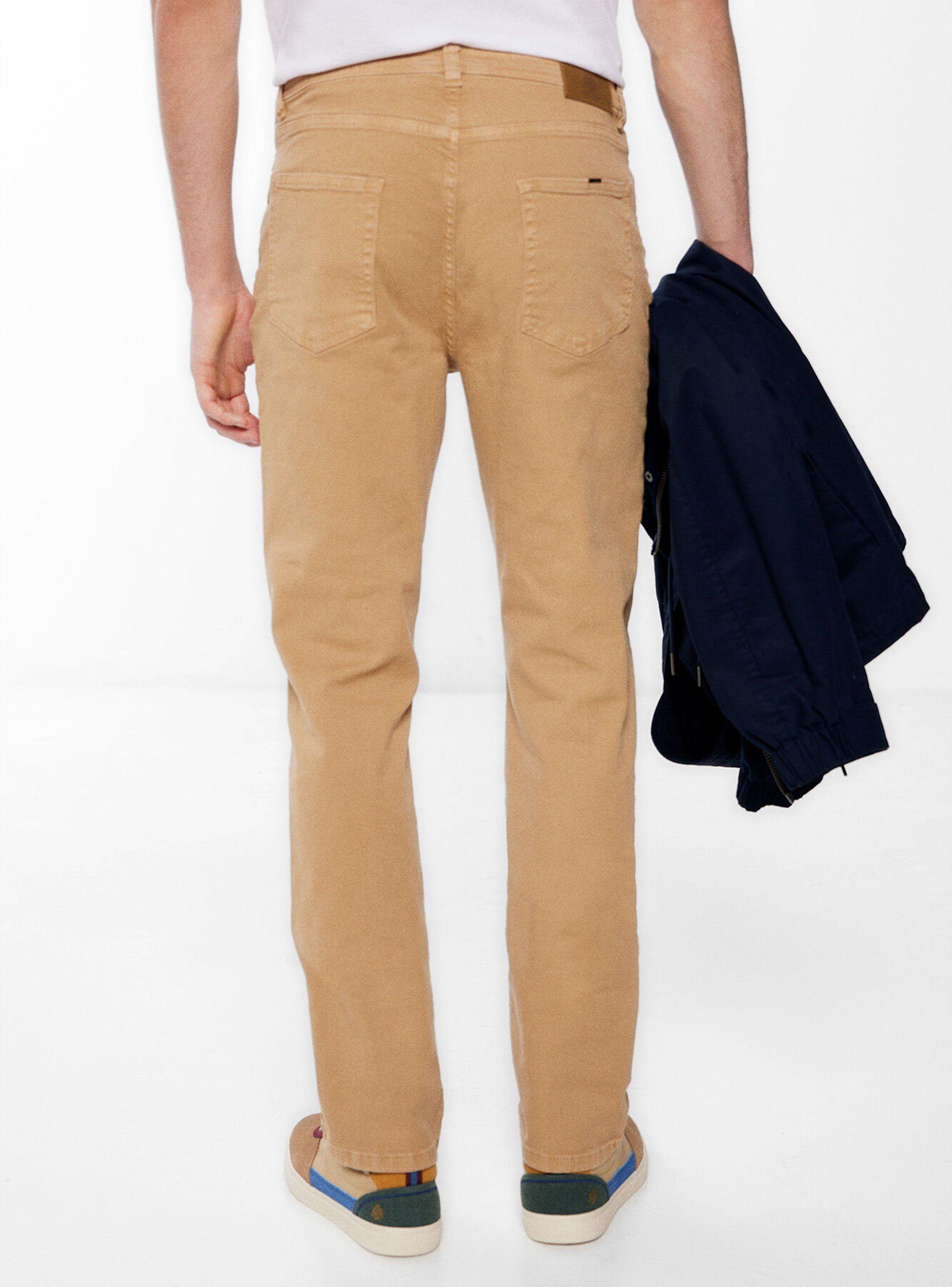 Pantalón 5 Bolsillos Color Regular Lavado-1