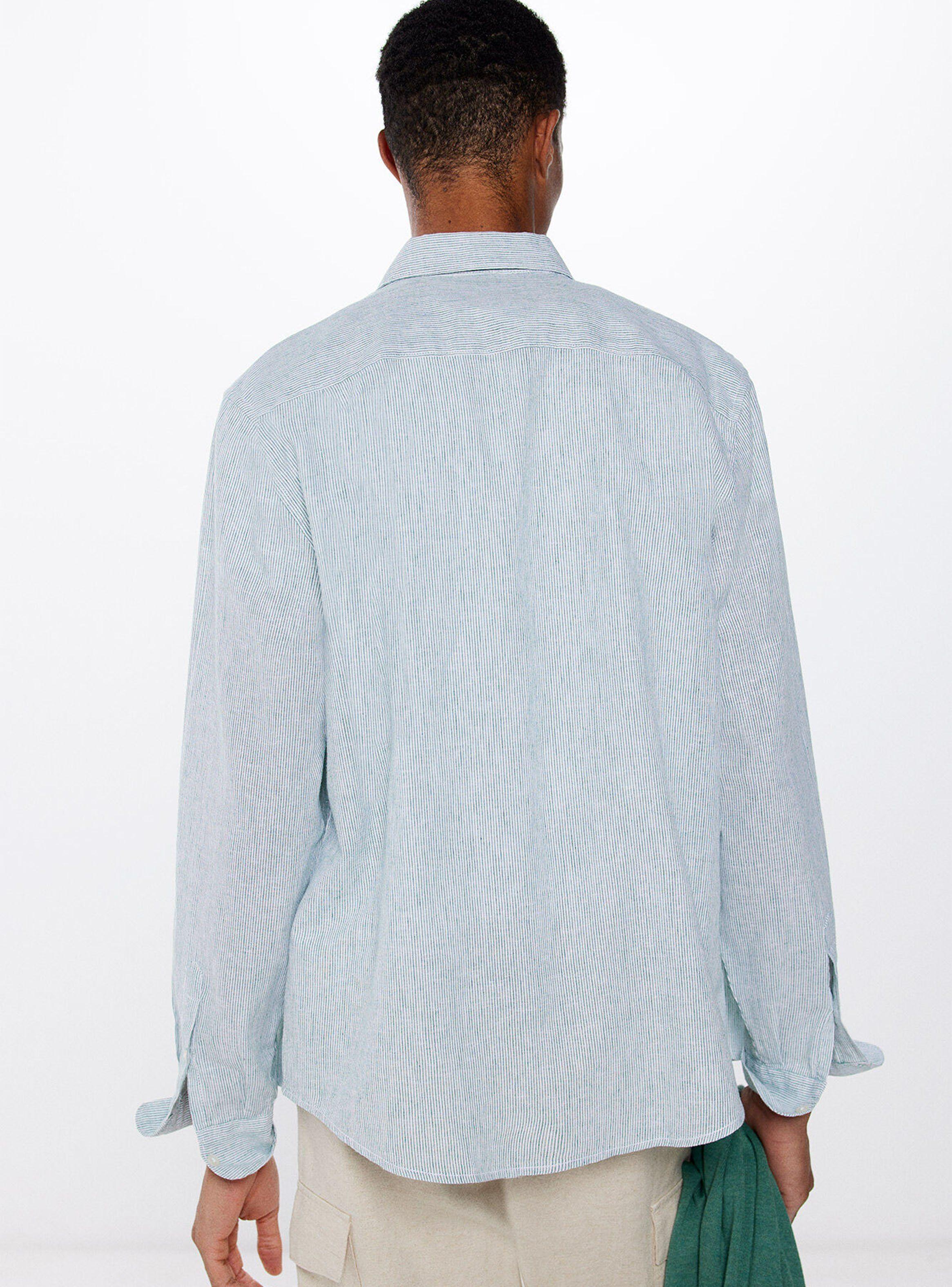 Camisa Lino Rayas Medio-1
