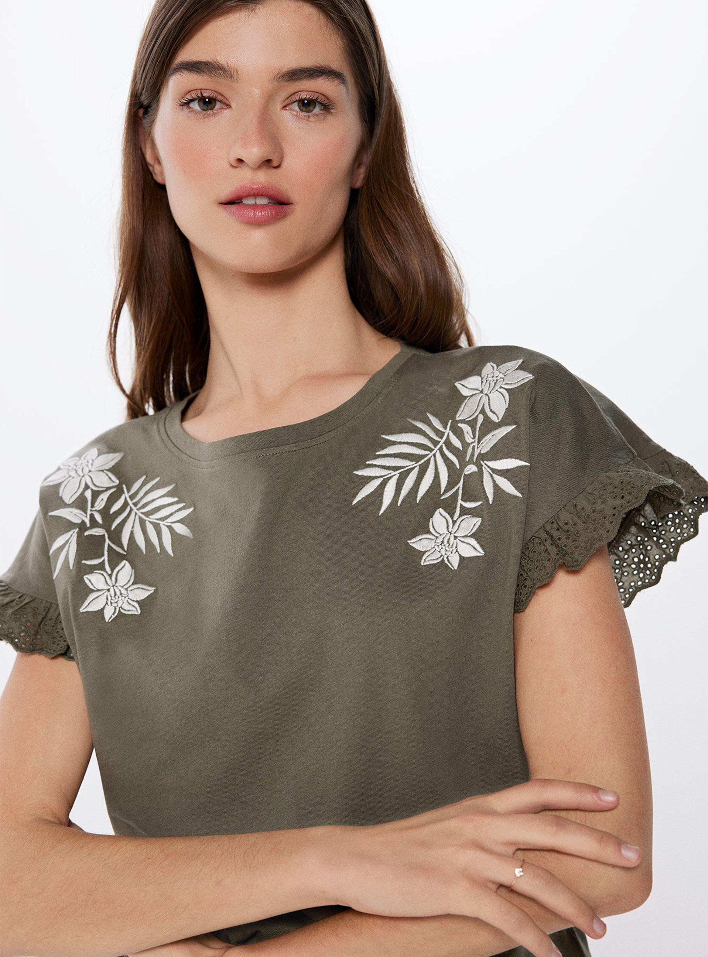 Polera Bordado Flor Tropical-2