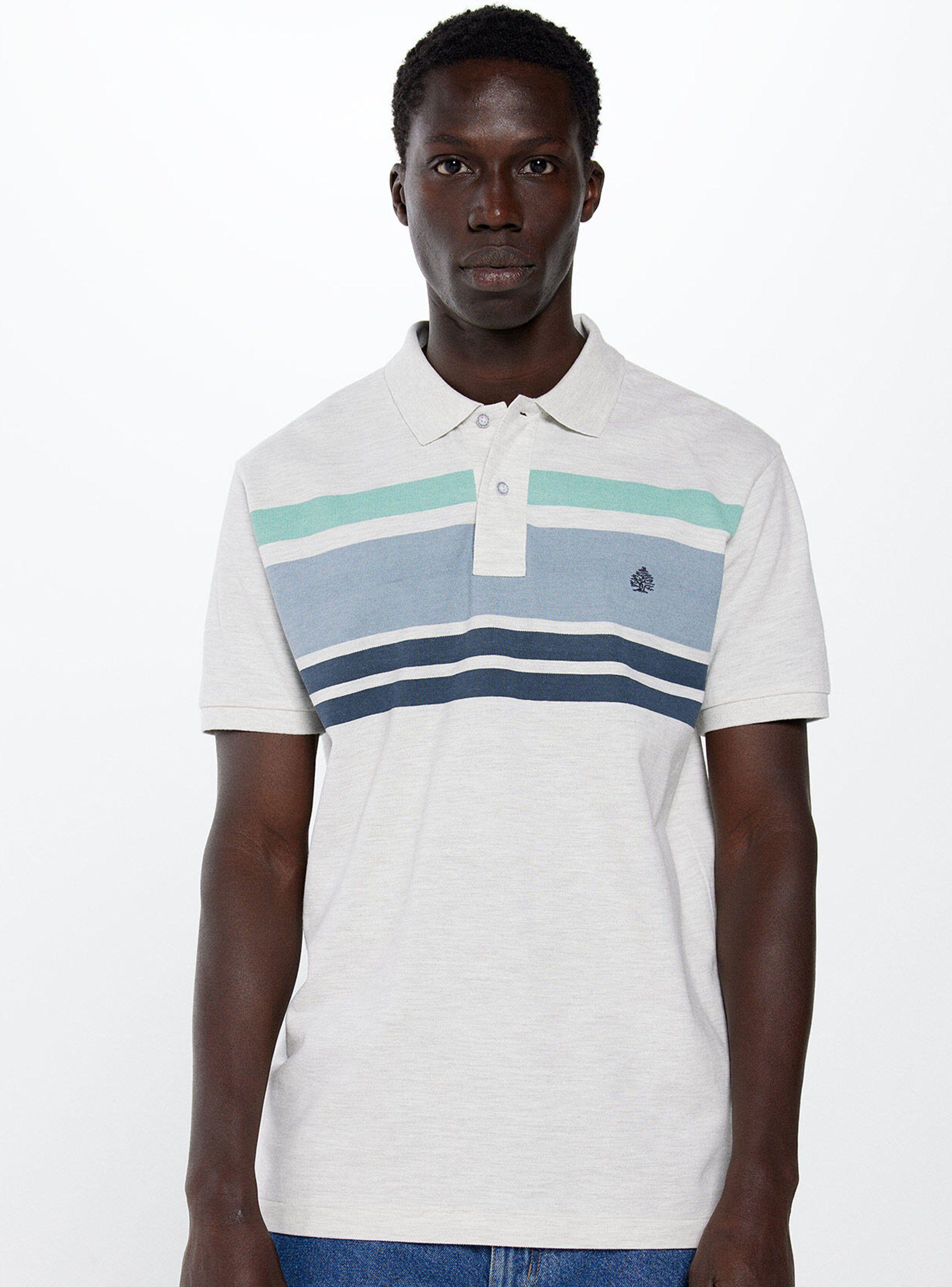 Polera Polo Piqué Bloque Color Regular Fit-0