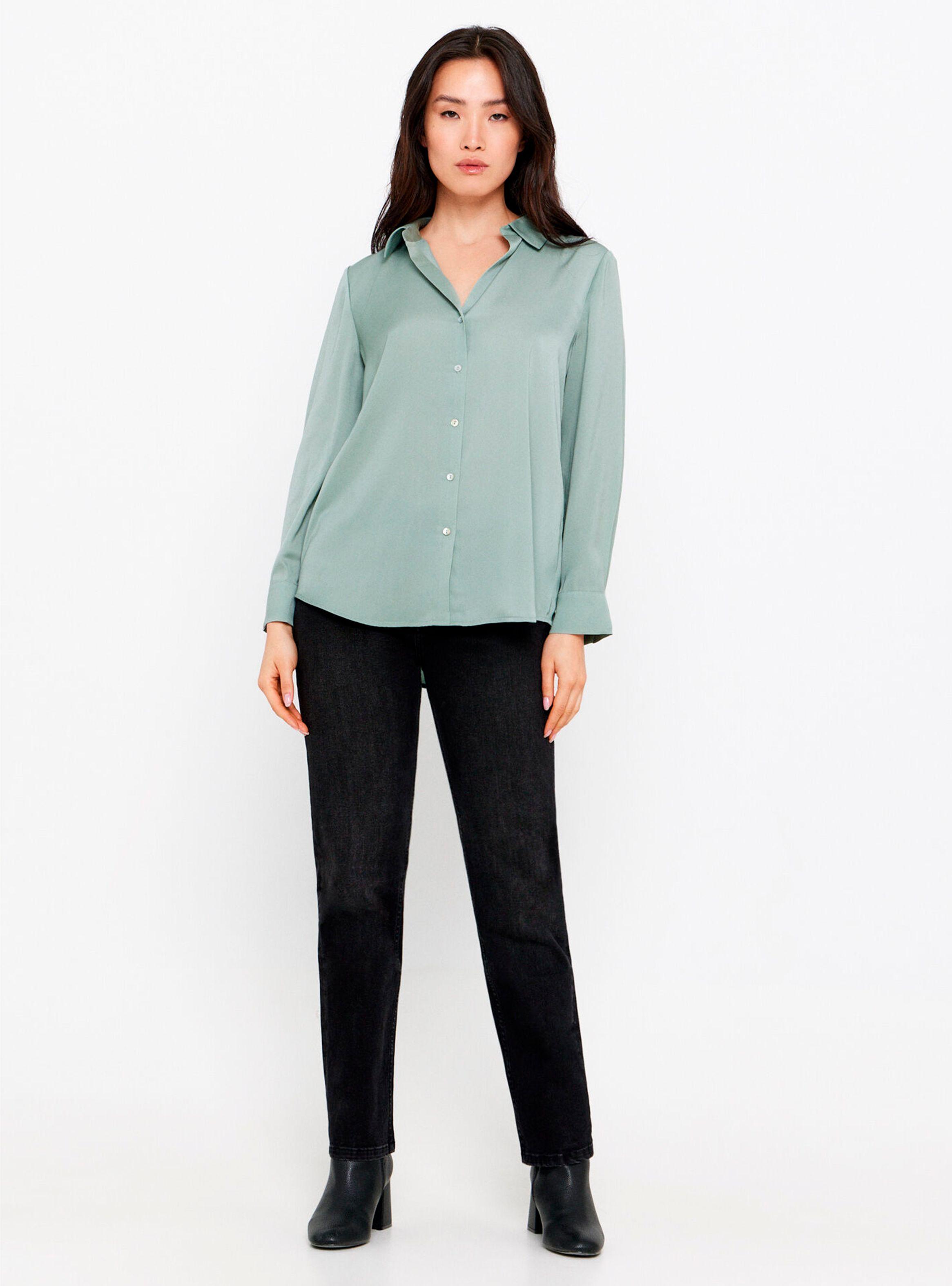 Camisa Satinada Color Liso-3