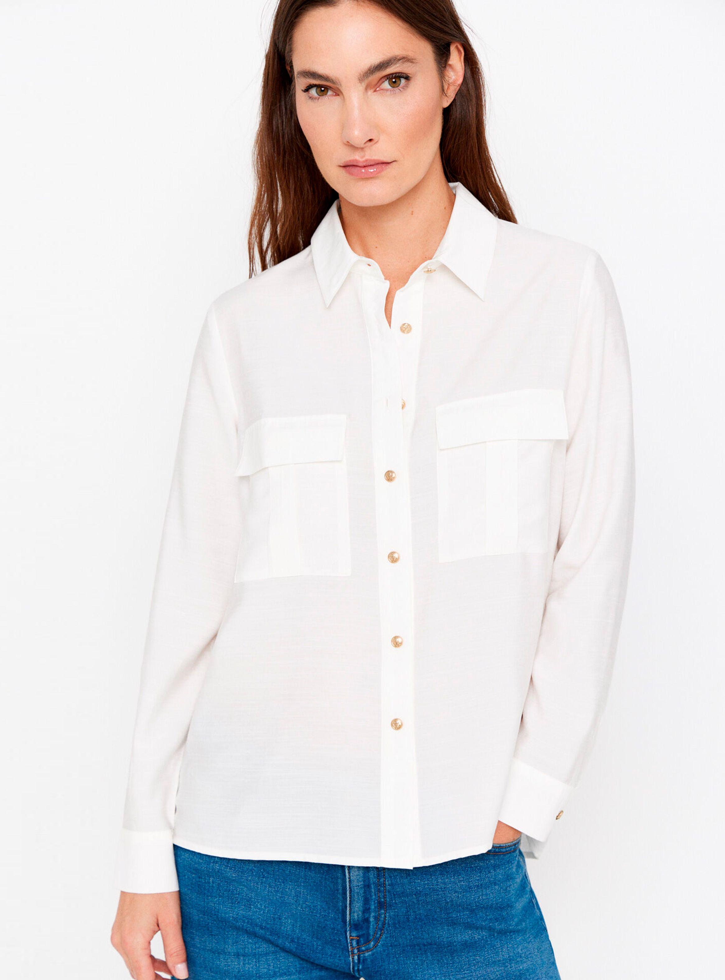 Camisa Blanca Botones Metálicos-0