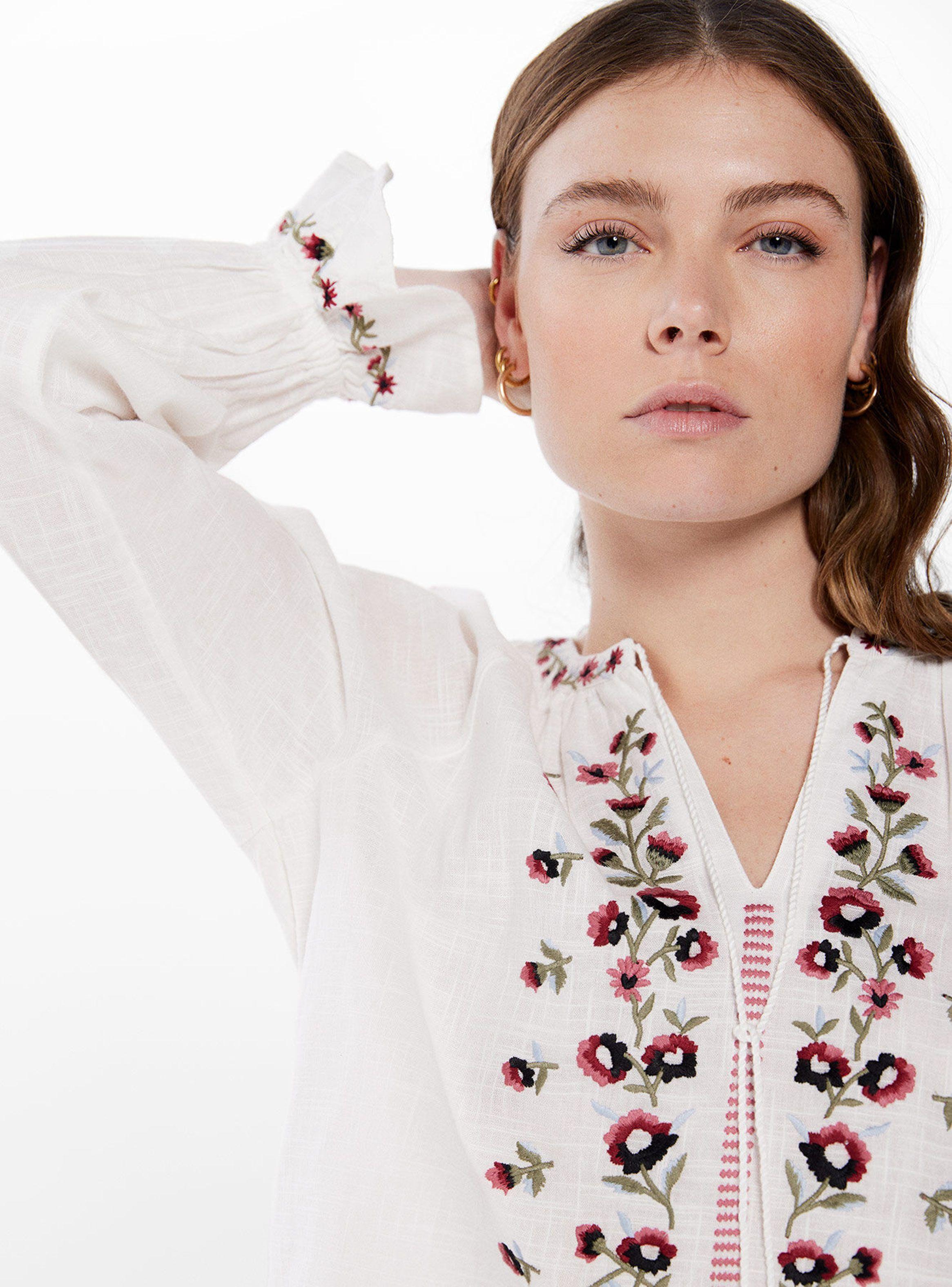 Blusa Boho Bordados Flores-2