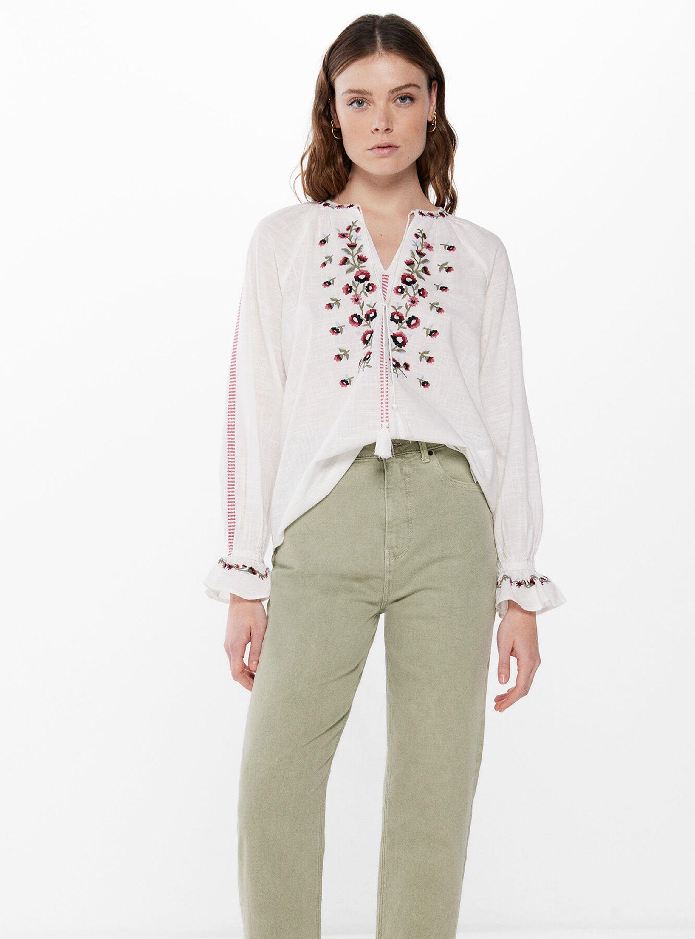 Blusa Boho Bordados Flores-3
