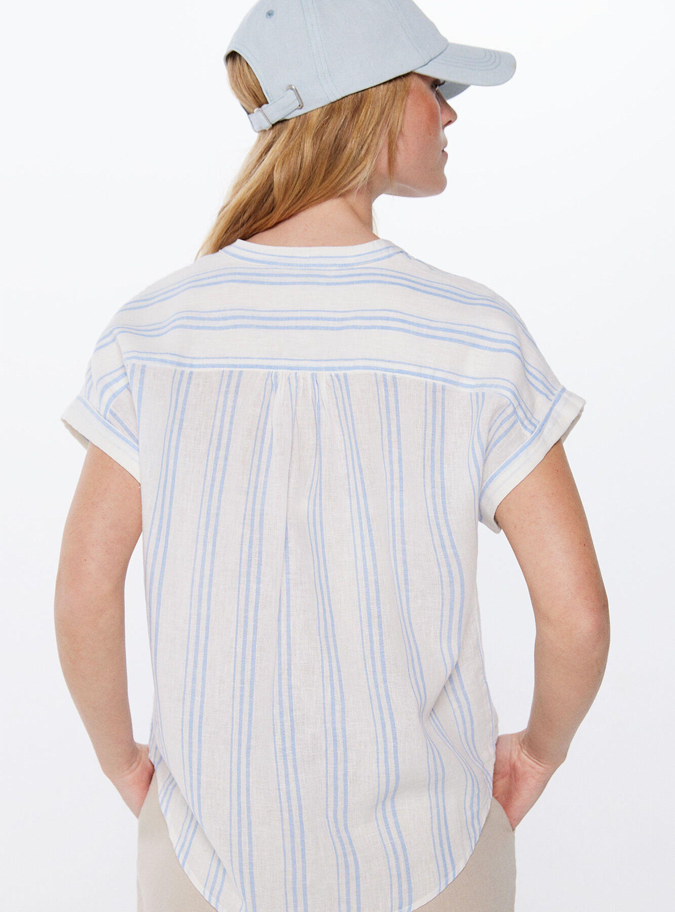 Camisa Cuello Mao Algodón Lino-1