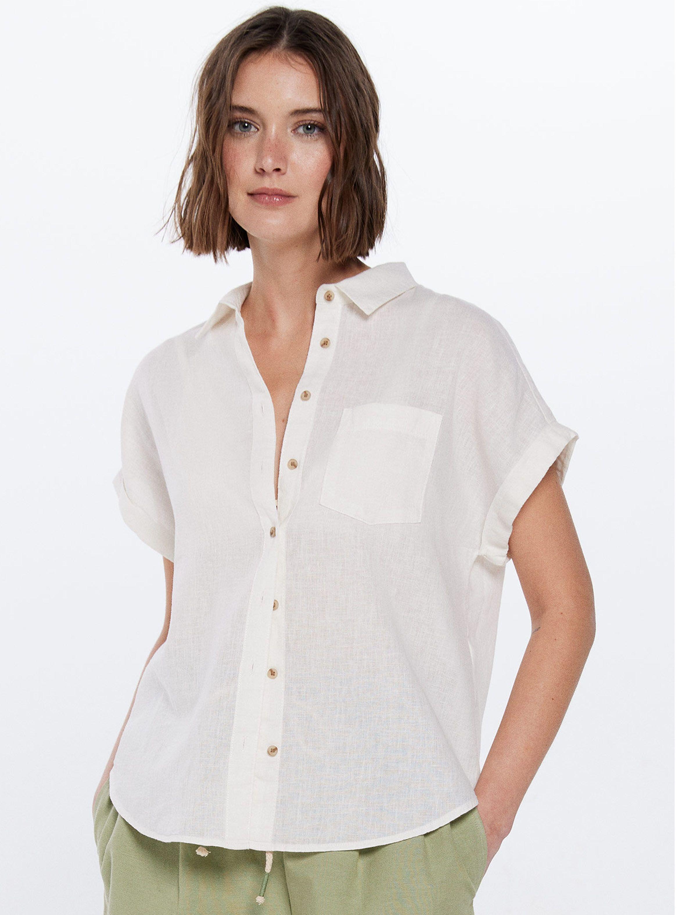 Camisa Bolsillo con Lino-0