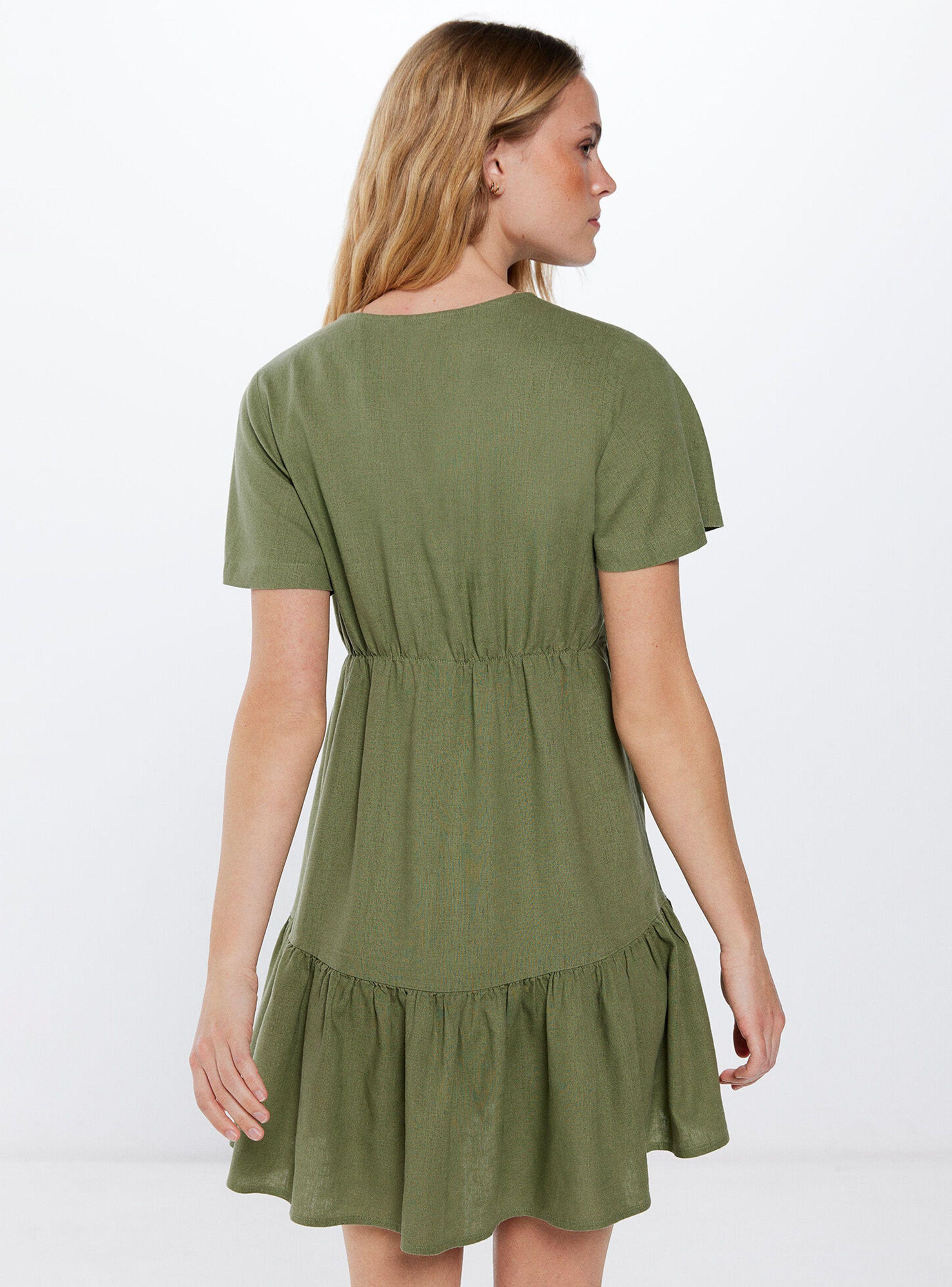 Vestido Corto Lino Pintucks-1