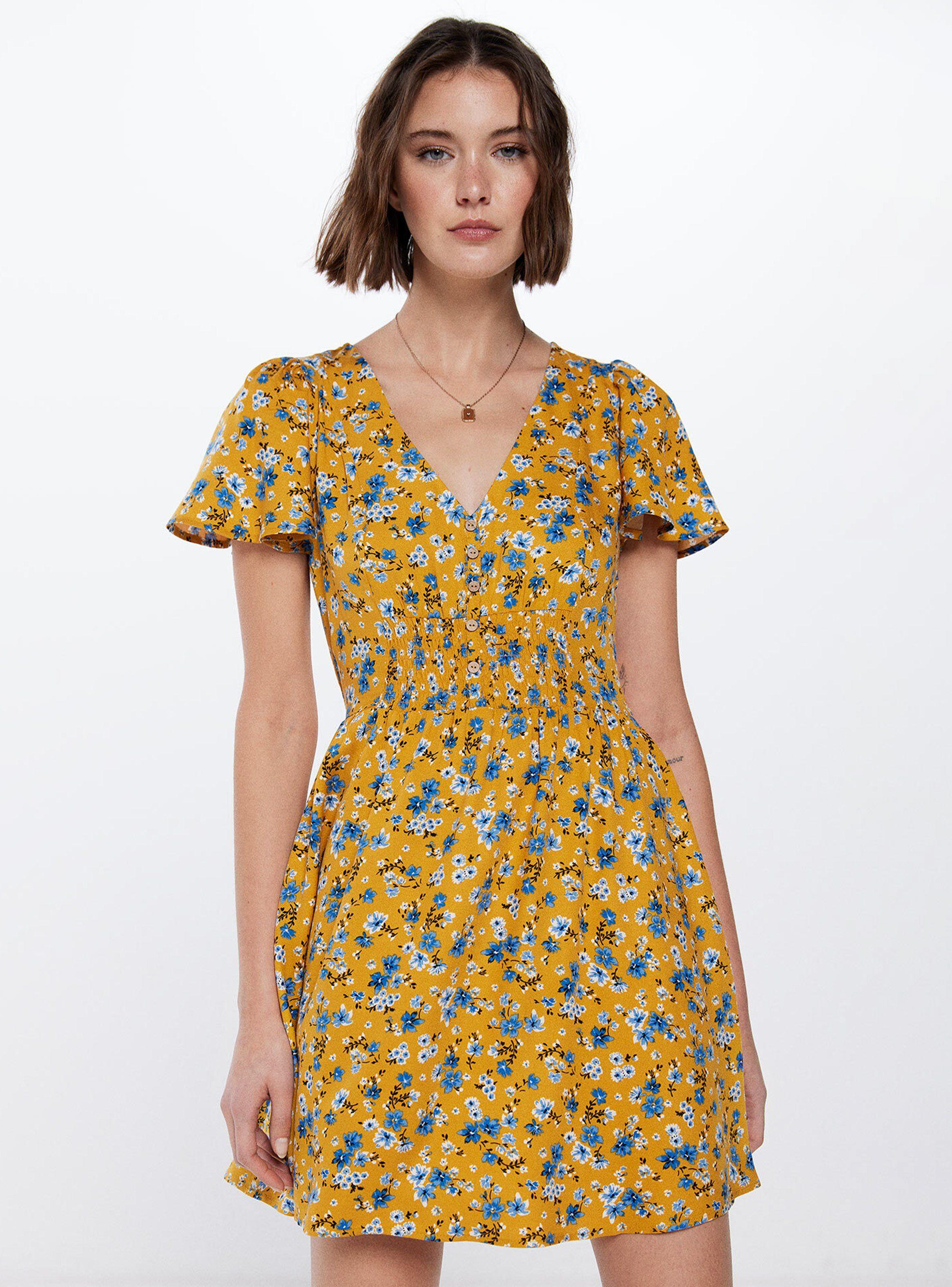 Vestido Corto Cintura Nido de Abeja-0