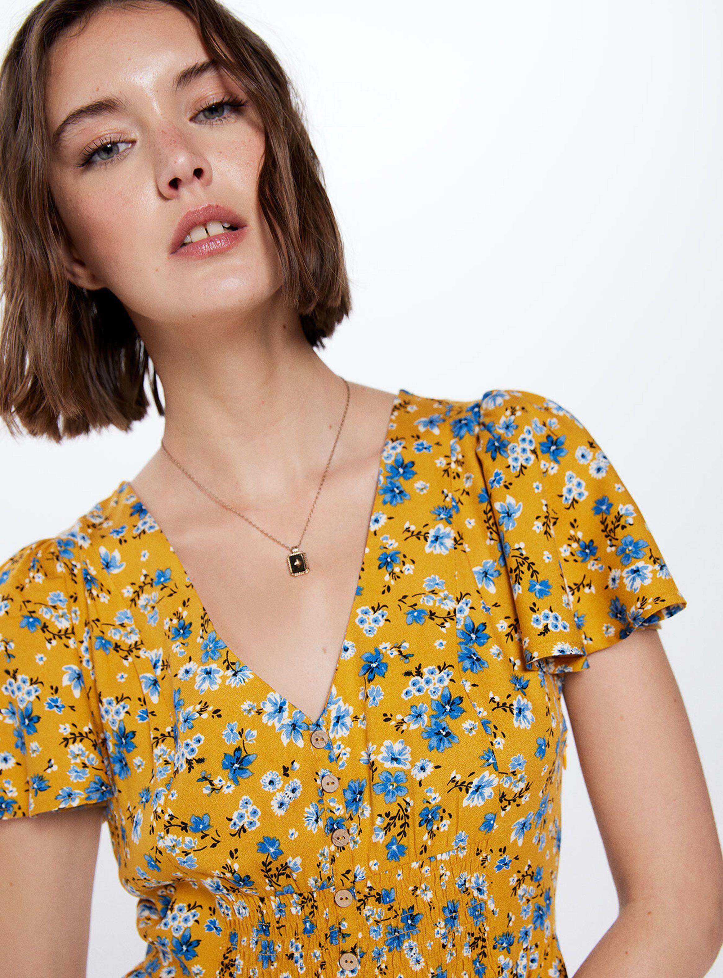 Vestido Corto Cintura Nido de Abeja-2