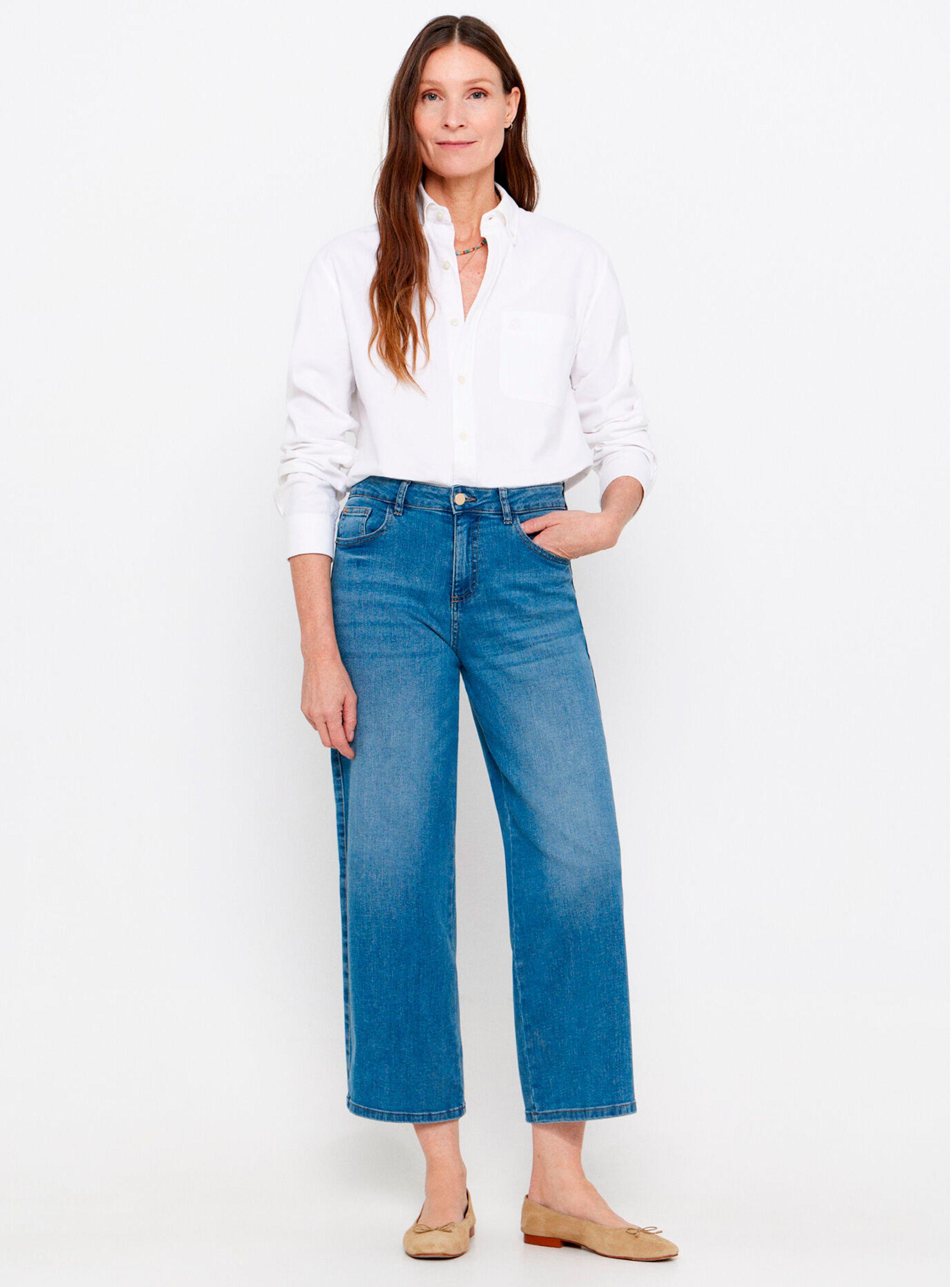 Pantalón Vaquero Fit Palazzo Crop-3
