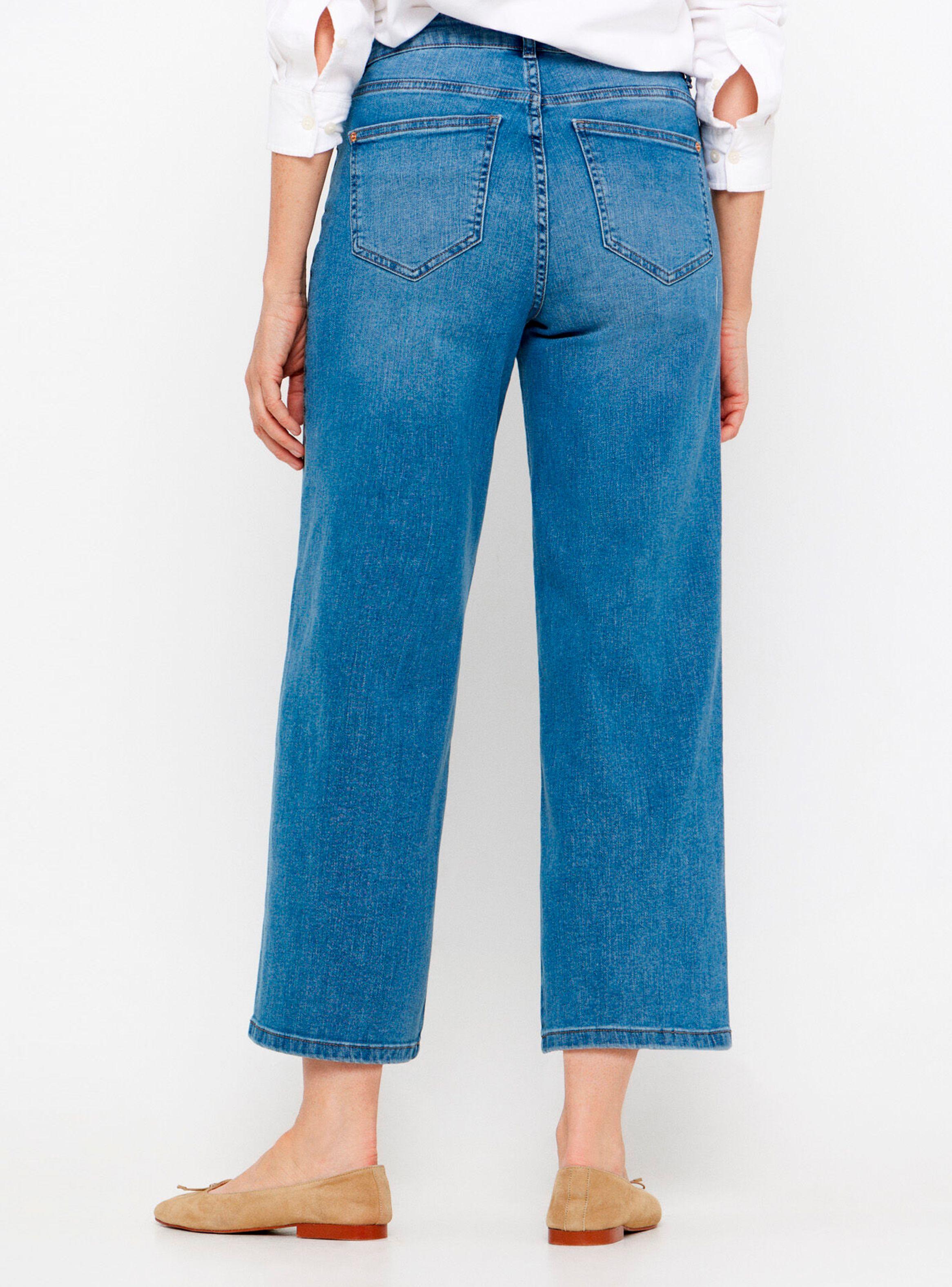 Pantalón Vaquero Fit Palazzo Crop-1