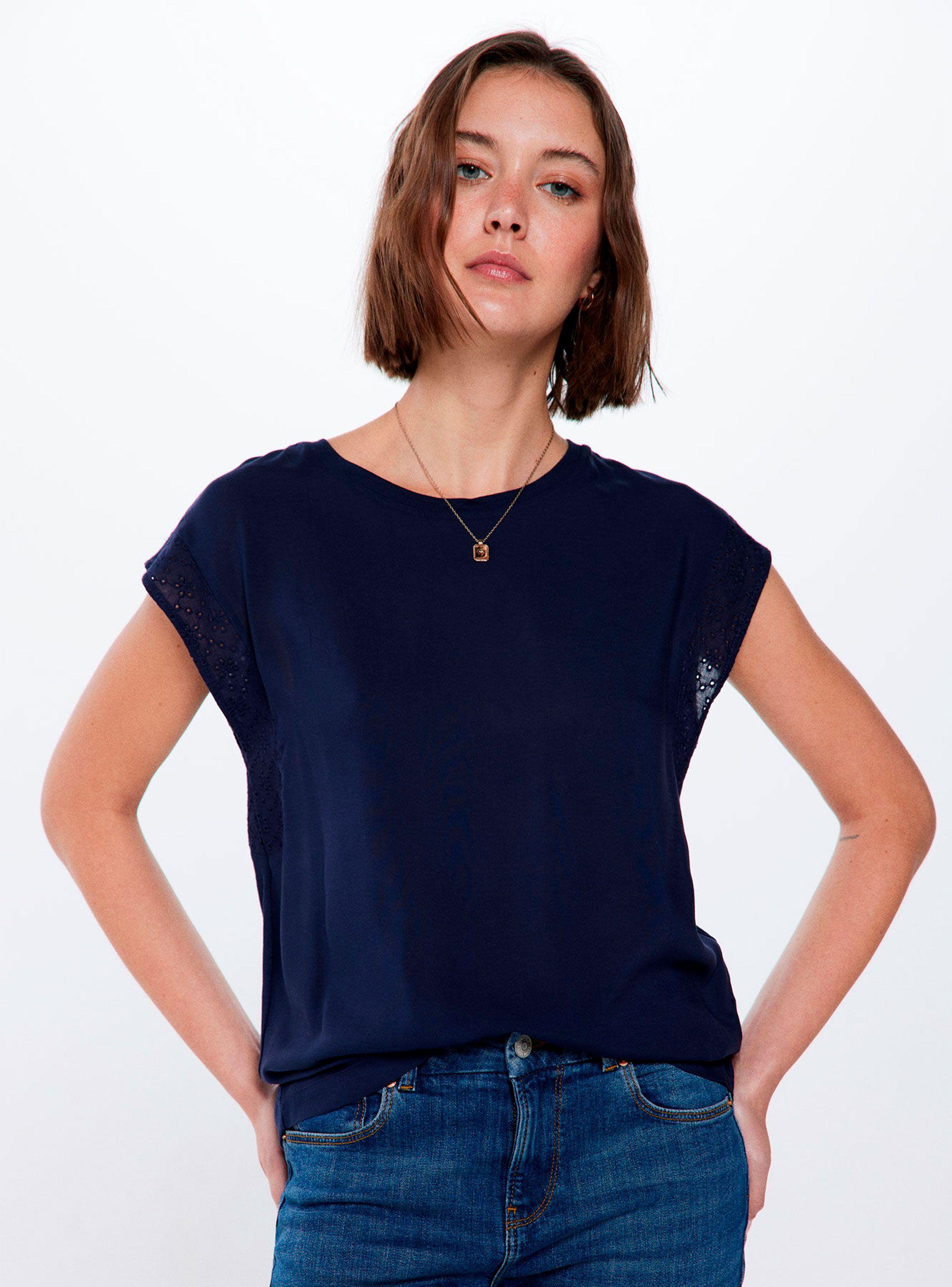 Polera Bordado Suizo Mangas-0