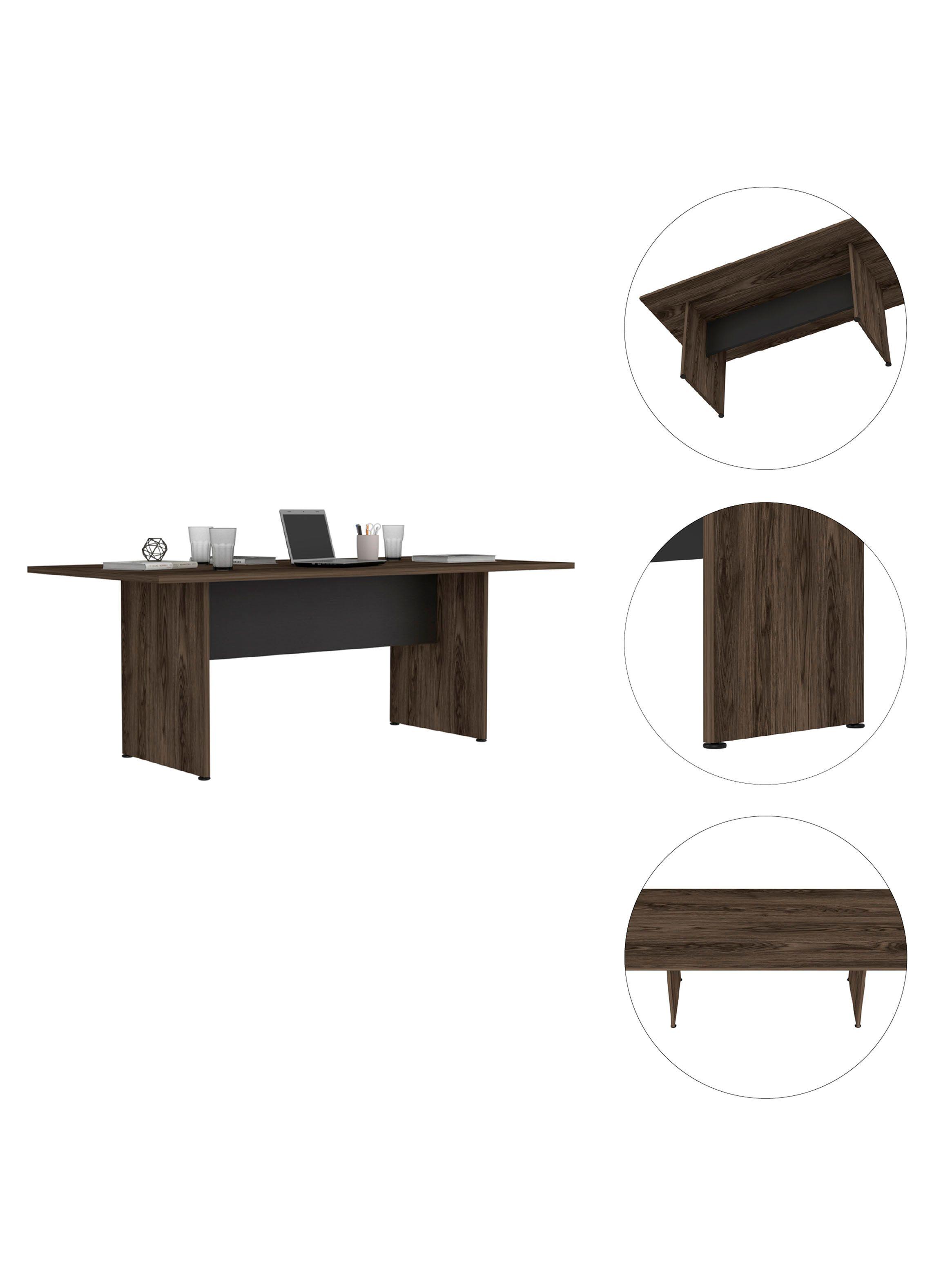 Mesa de Reunión M-200 Home Office Negro Soft-Coñac-4