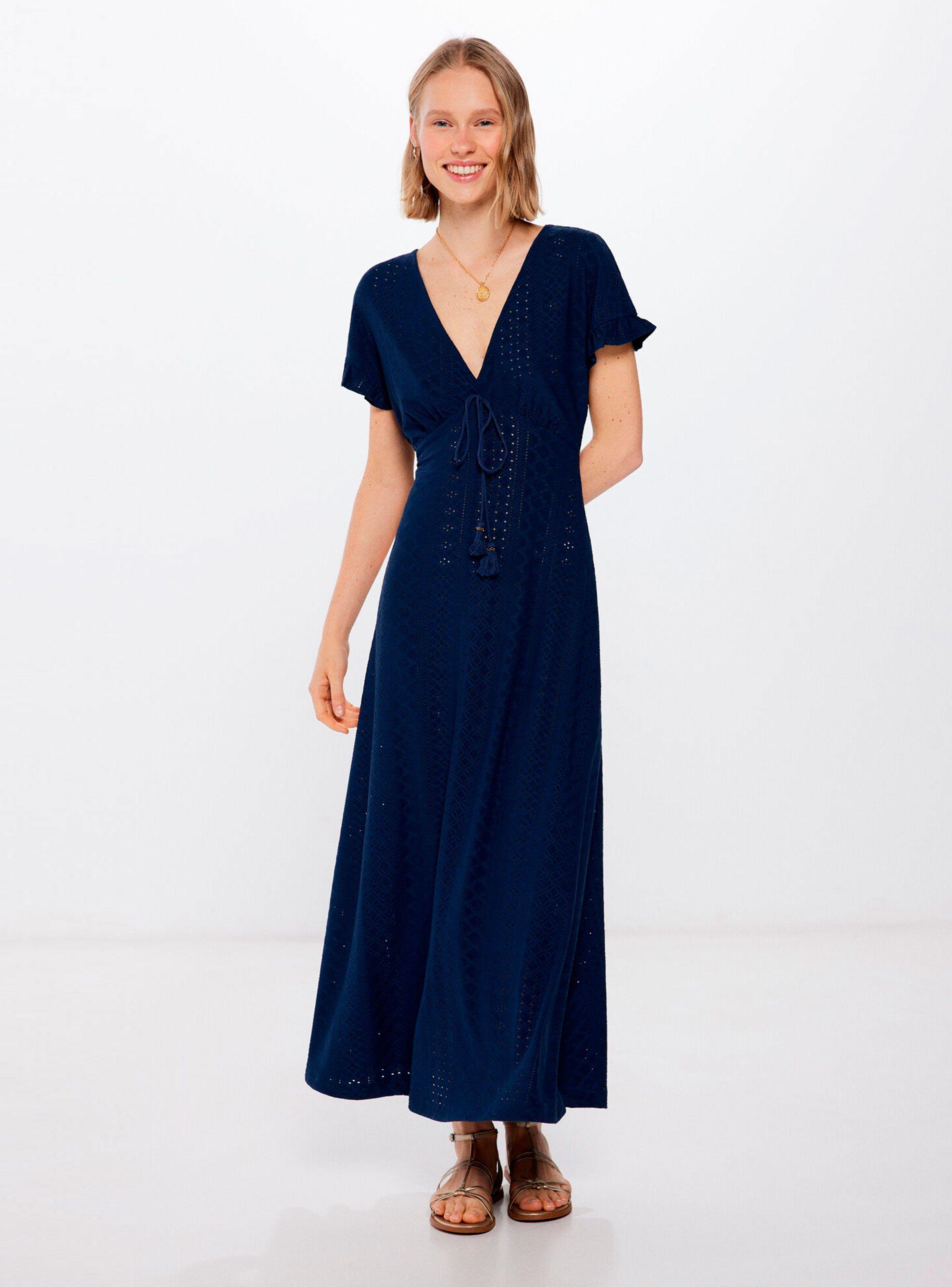 Vestido Midi Escote Cordón Borla-0