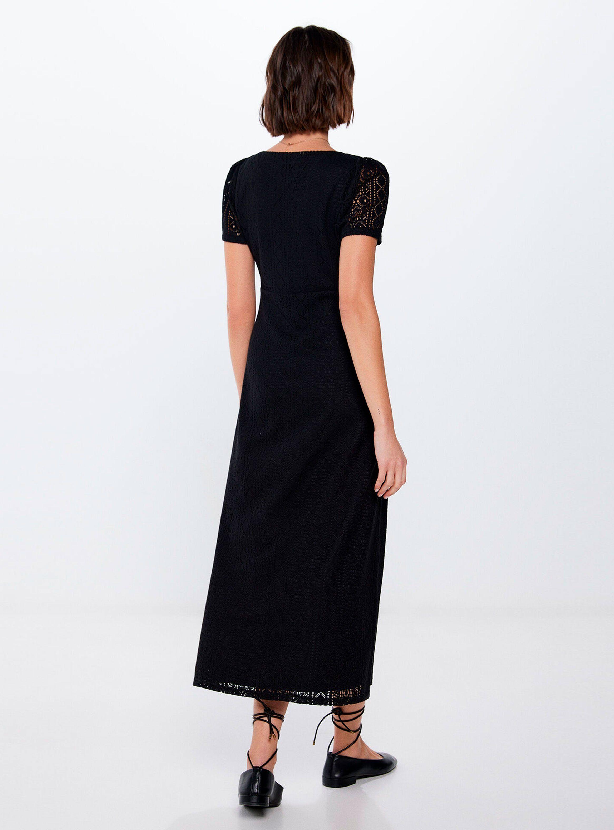 Vestido Midi Crochet Botones-1