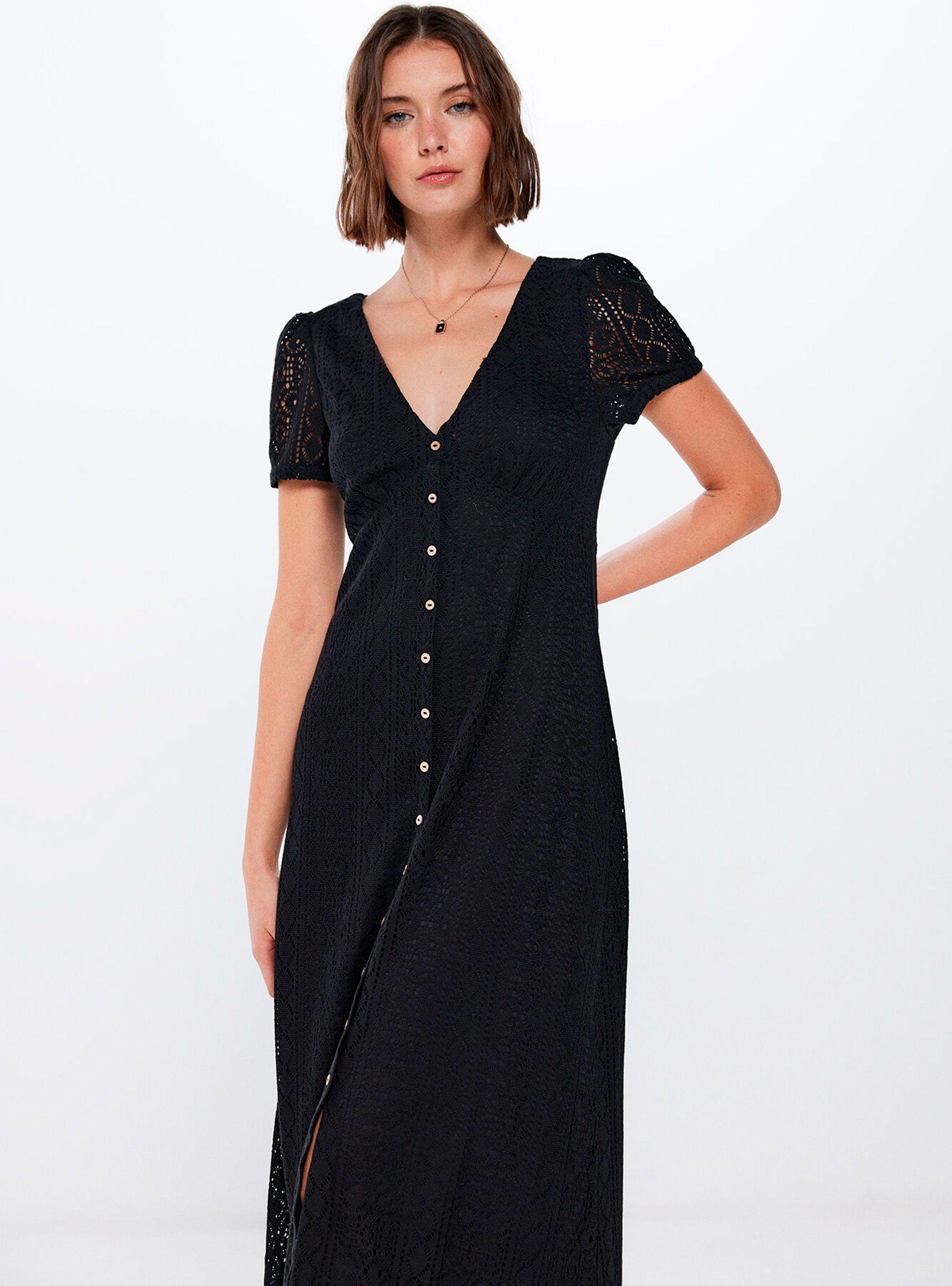 Vestido Midi Crochet Botones-2