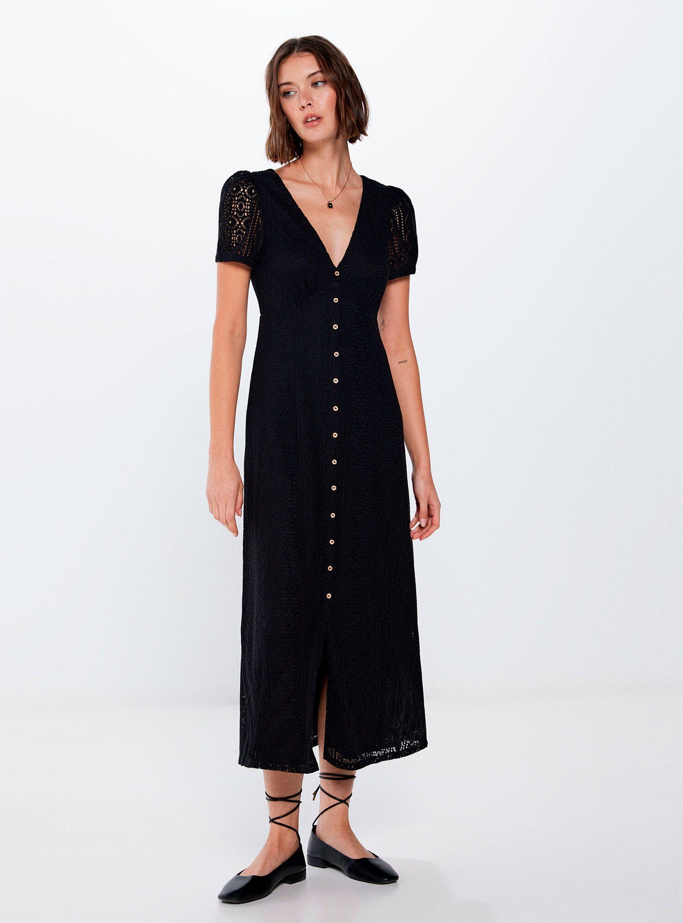 Vestido Midi Crochet Botones-0