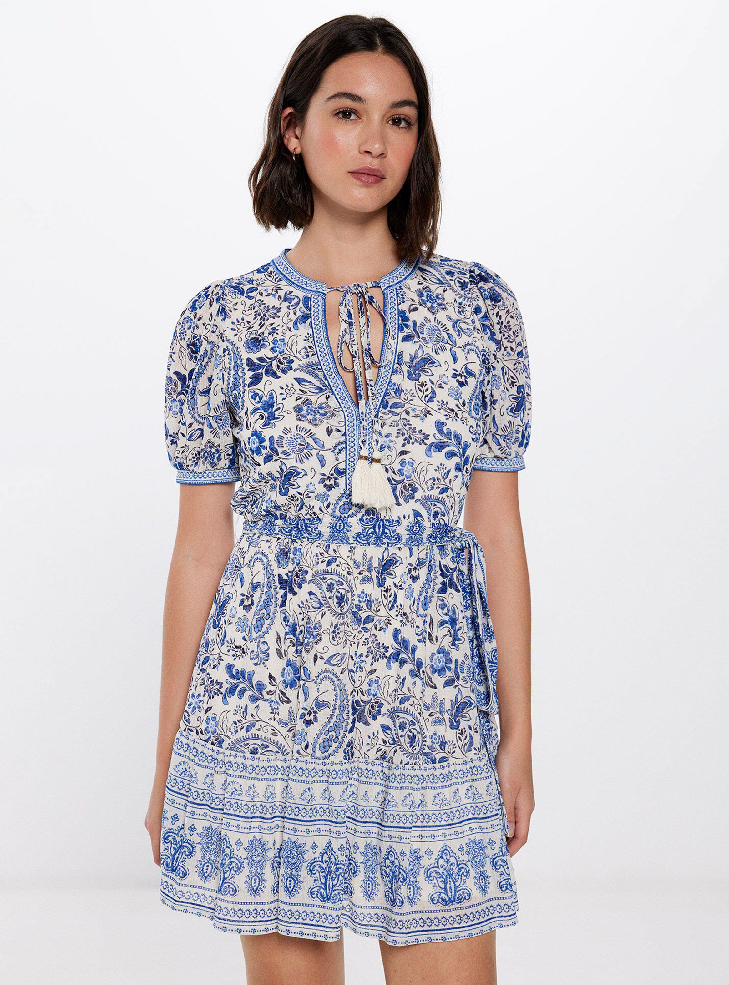 Vestido Corto Paisley Cenefas-0