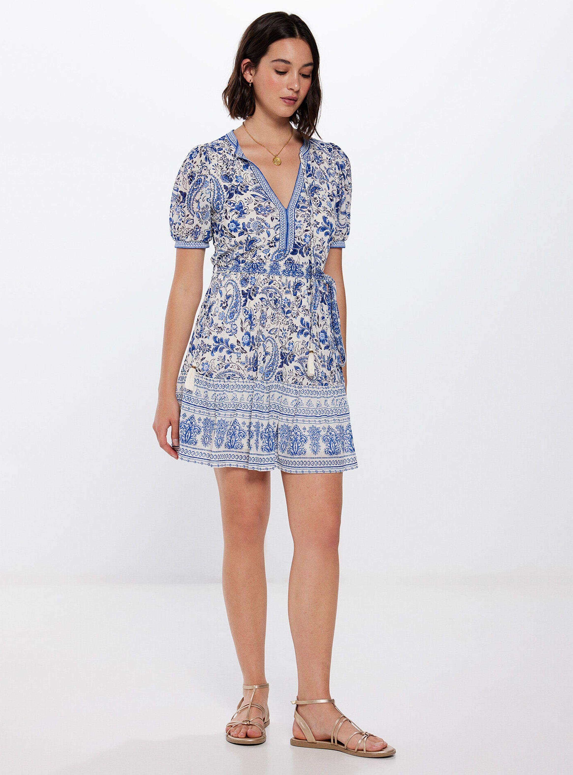 Vestido Corto Paisley Cenefas-3