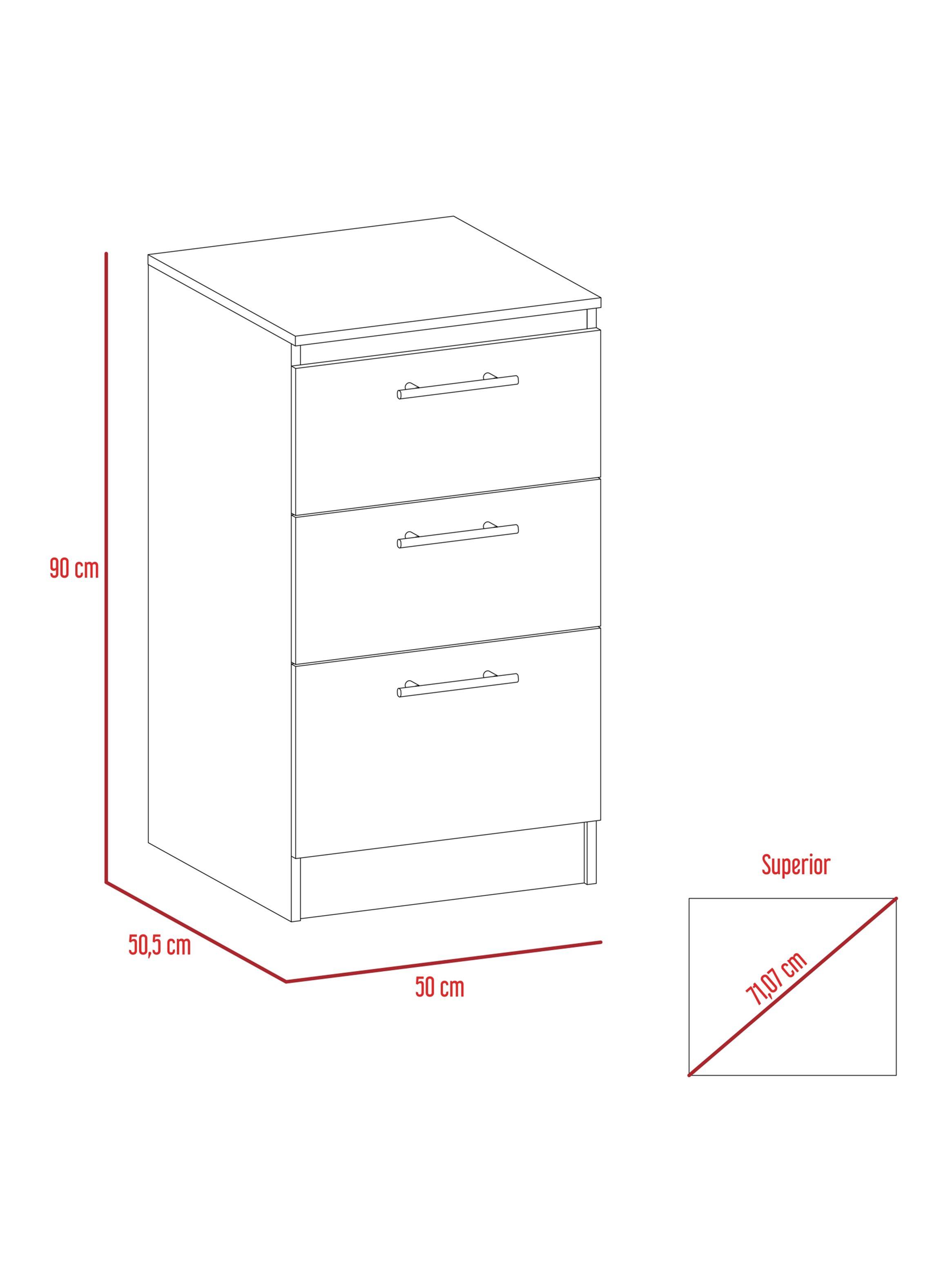 Mueble Inferior 3 Gaveteros Manchester Wengue-2