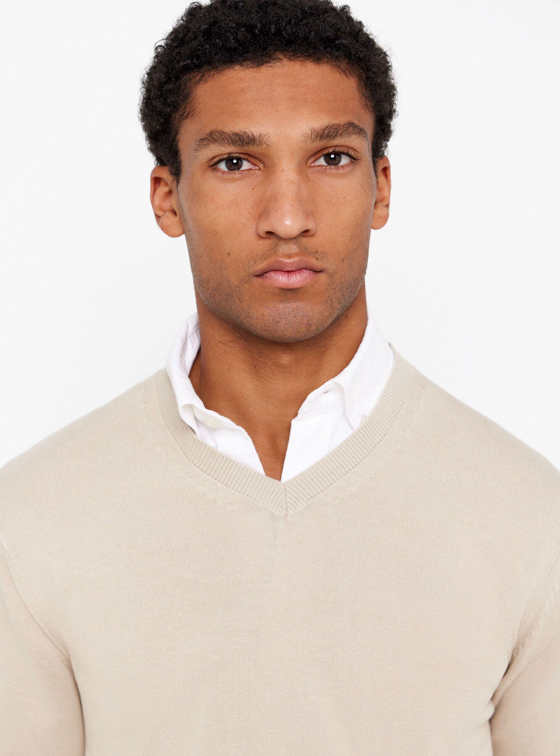 Sweater Algodón Cuello V Básico-3