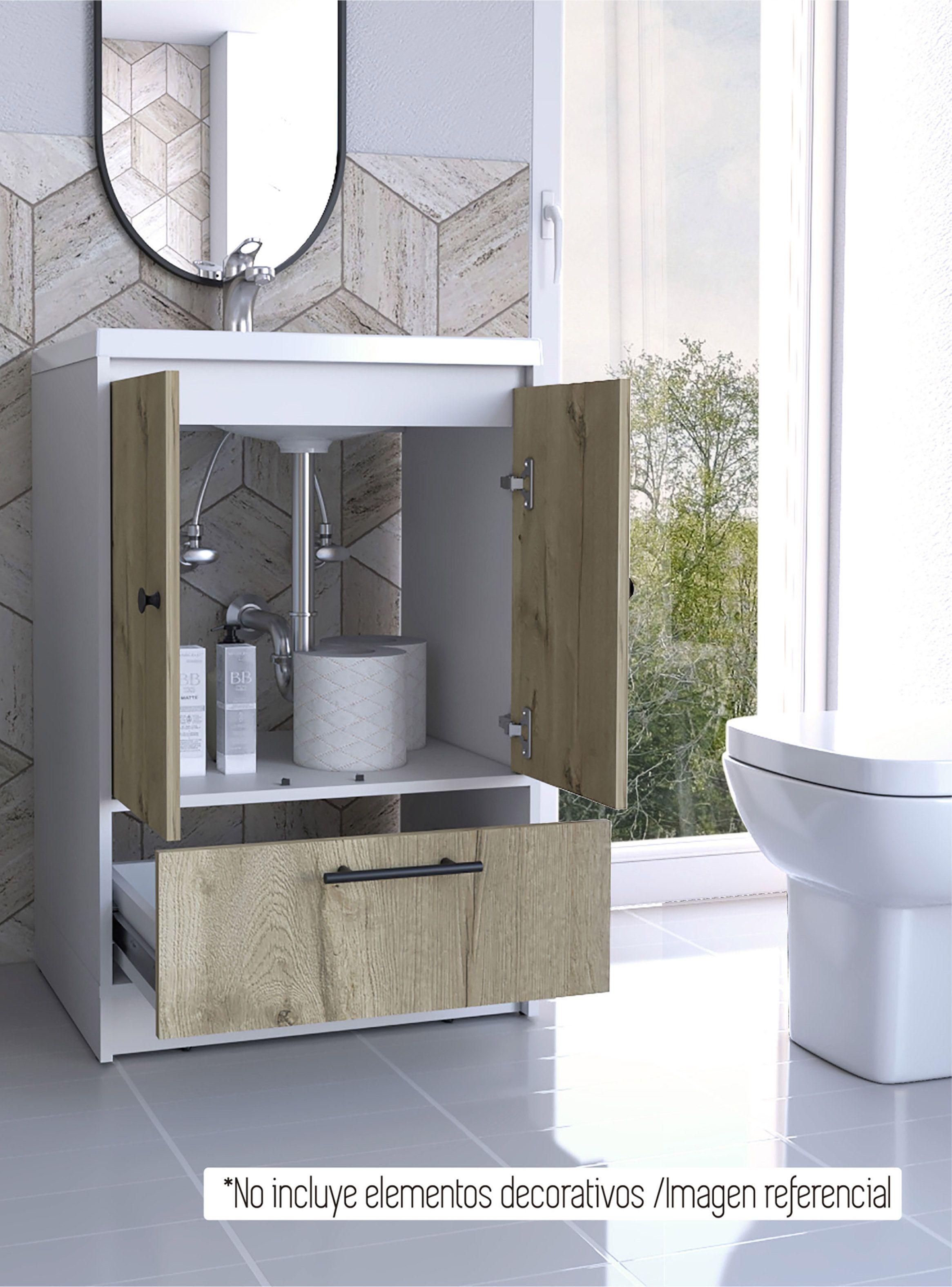 Mueble Optimizador Lavamanos Bath Bi-Color Blanco-Duna-4