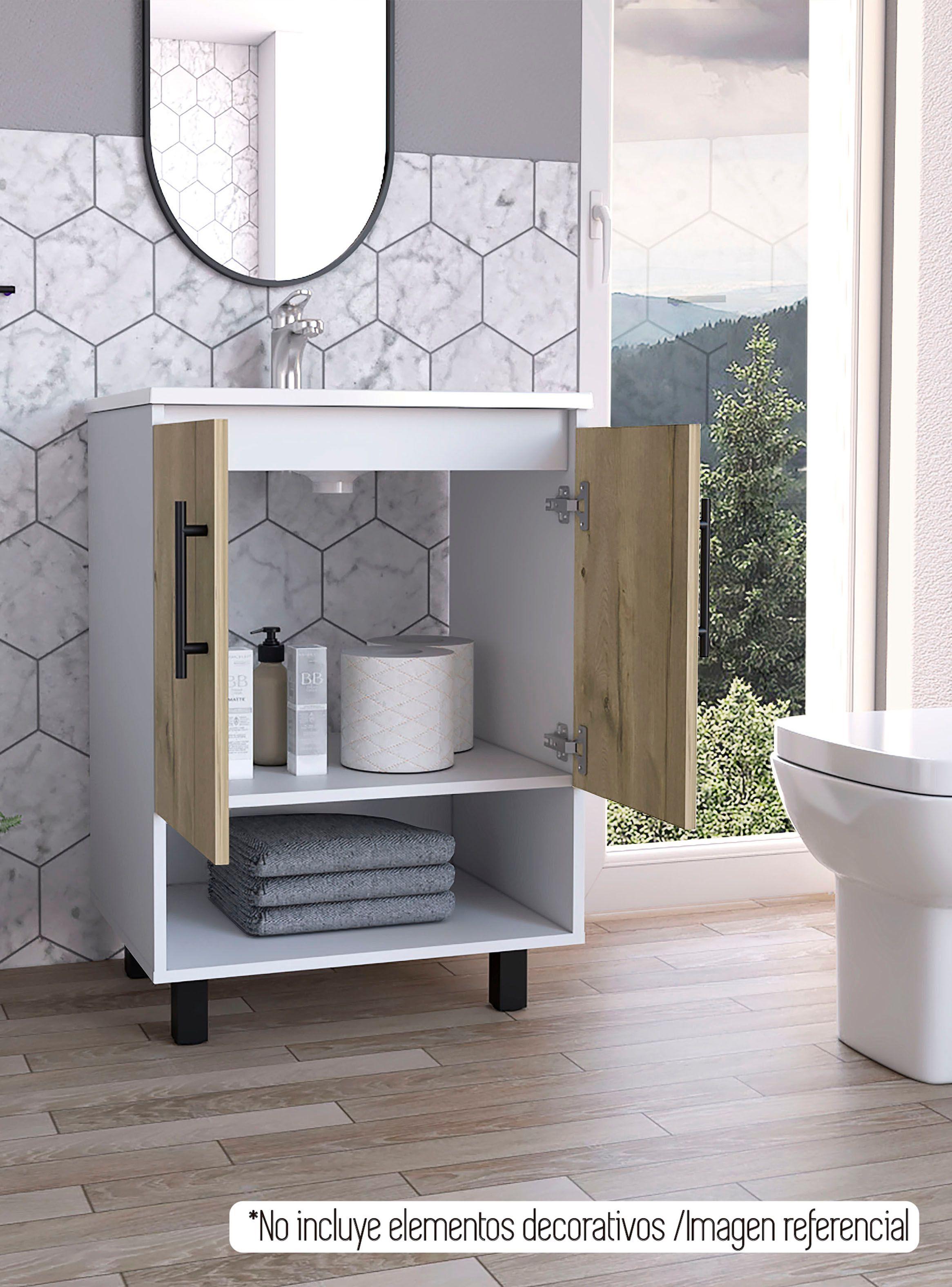 Mueble Optimizador Lavamanos Bath Bi-Color Duna-Blanco-4