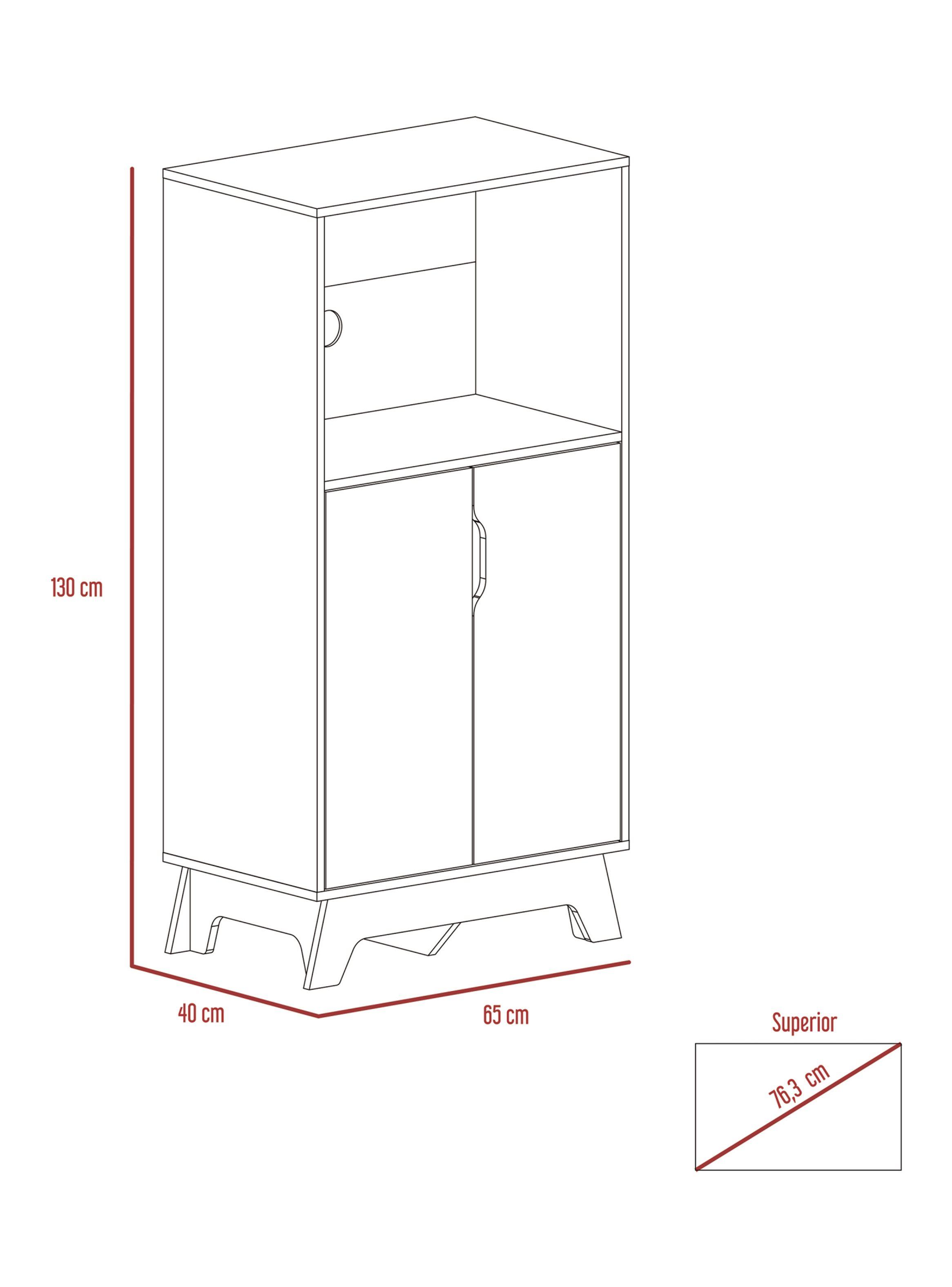 Mueble de Microondas Bajo Bi-Color Blanco-Duna-2