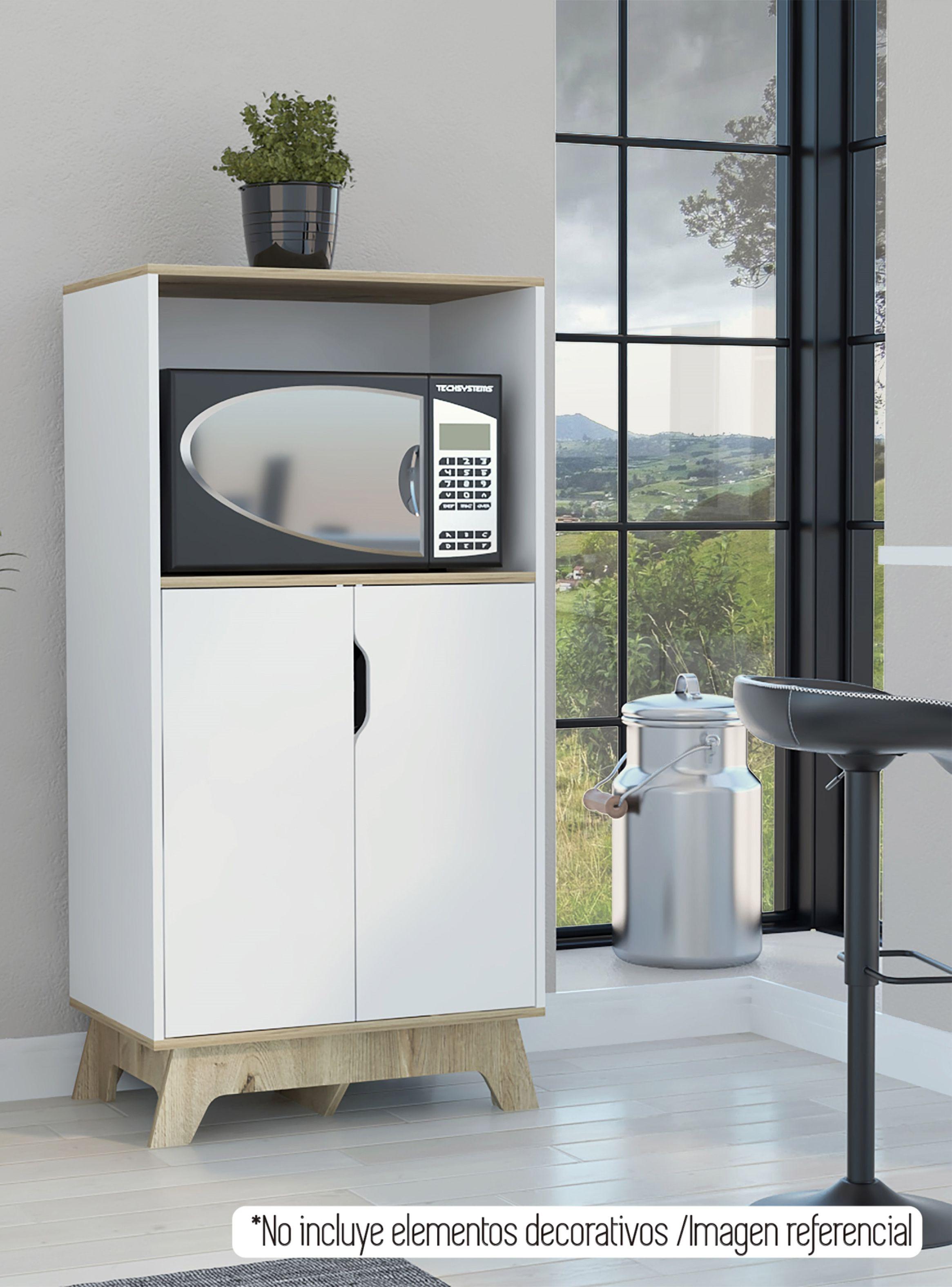 Mueble de Microondas Bajo Bi-Color Blanco-Duna-5