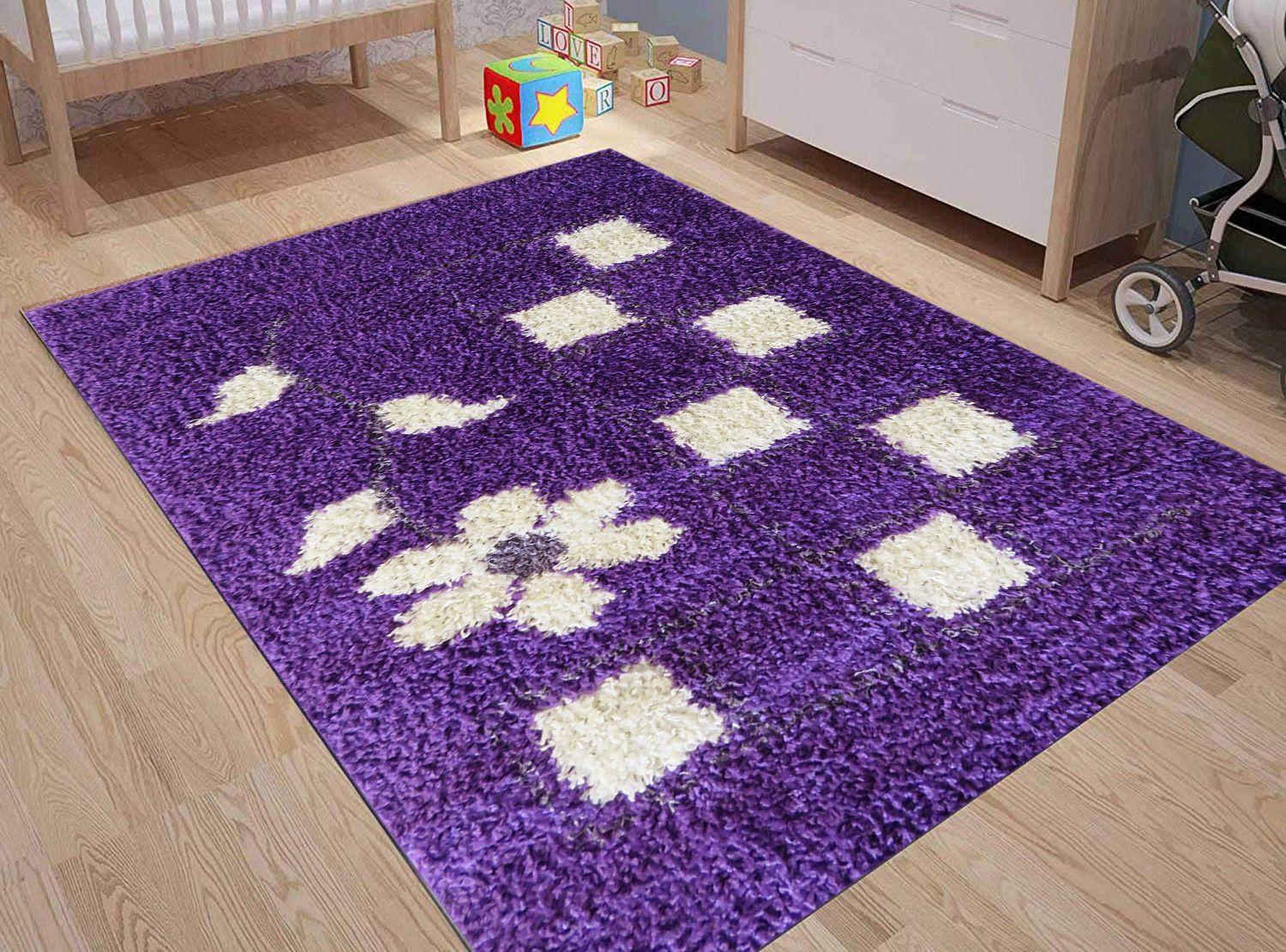 Alfombra Infantil Shaggy 120x170 cm Flower-4