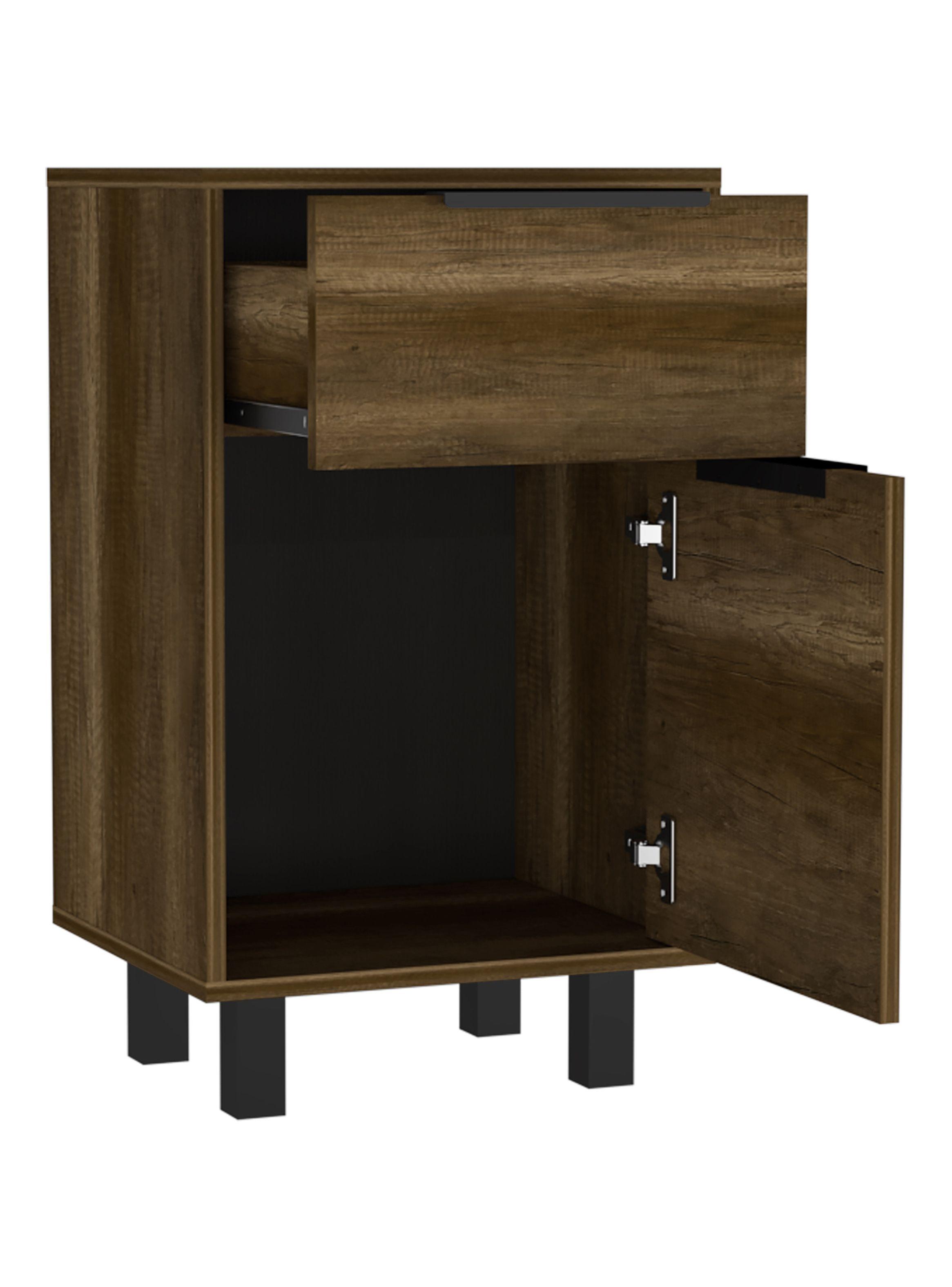 Velador Kaia Z-41 1 Cajón 1 Puerta Caramelo-Wengue-2