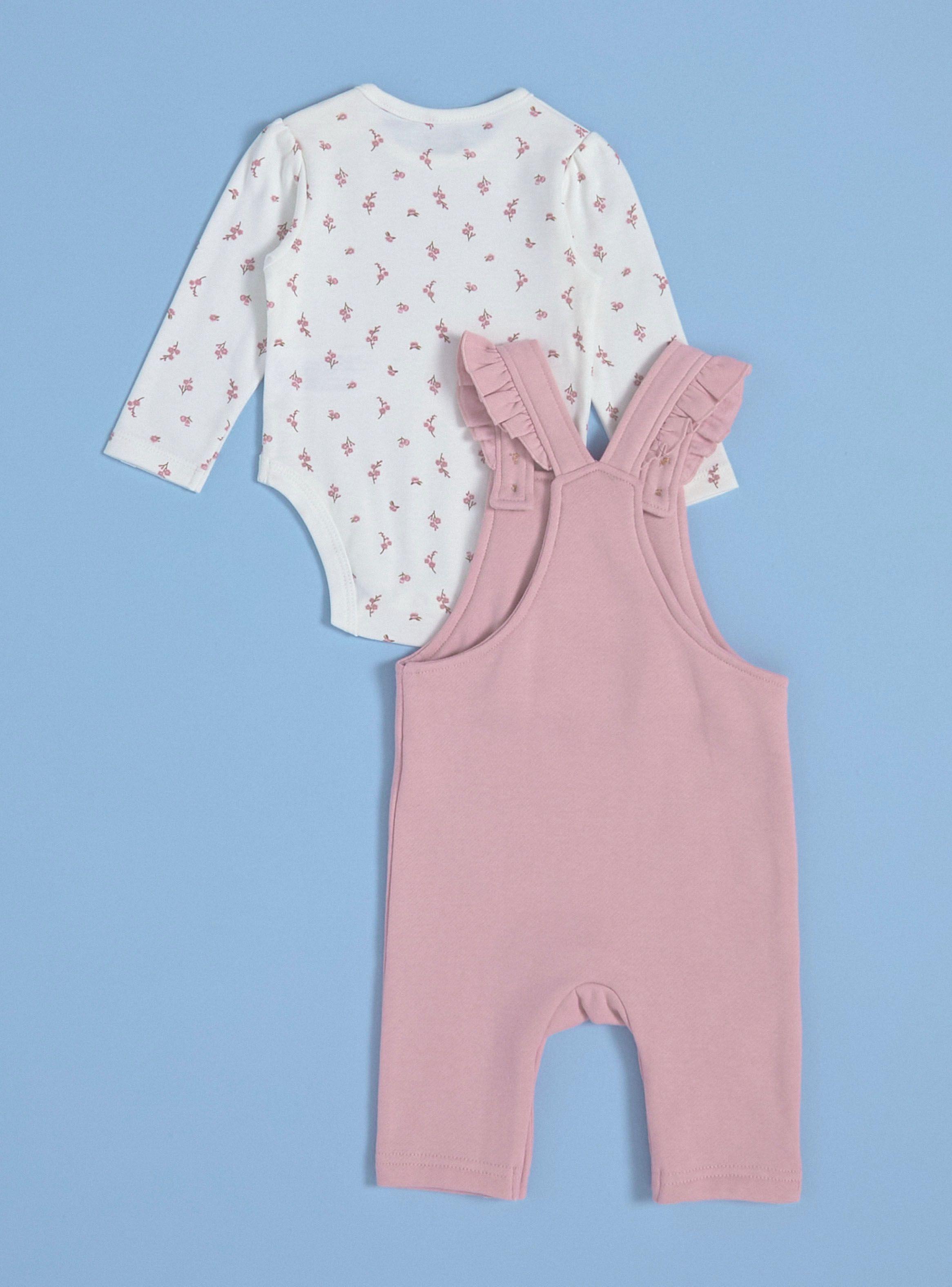 Conjunto de Jardinera Lisa y Body Estampado-1