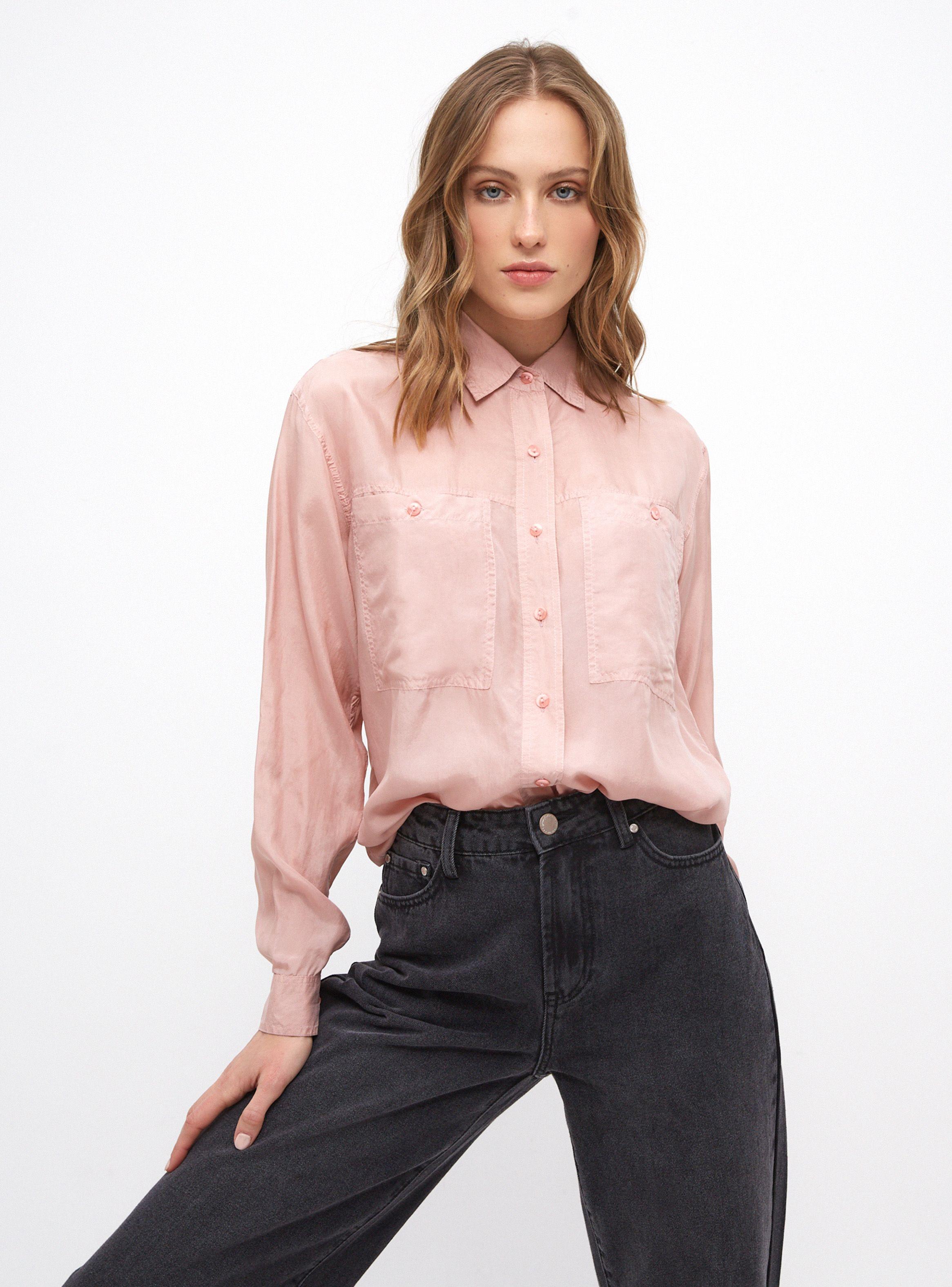 Blusa Abotonada Manga Larga-0