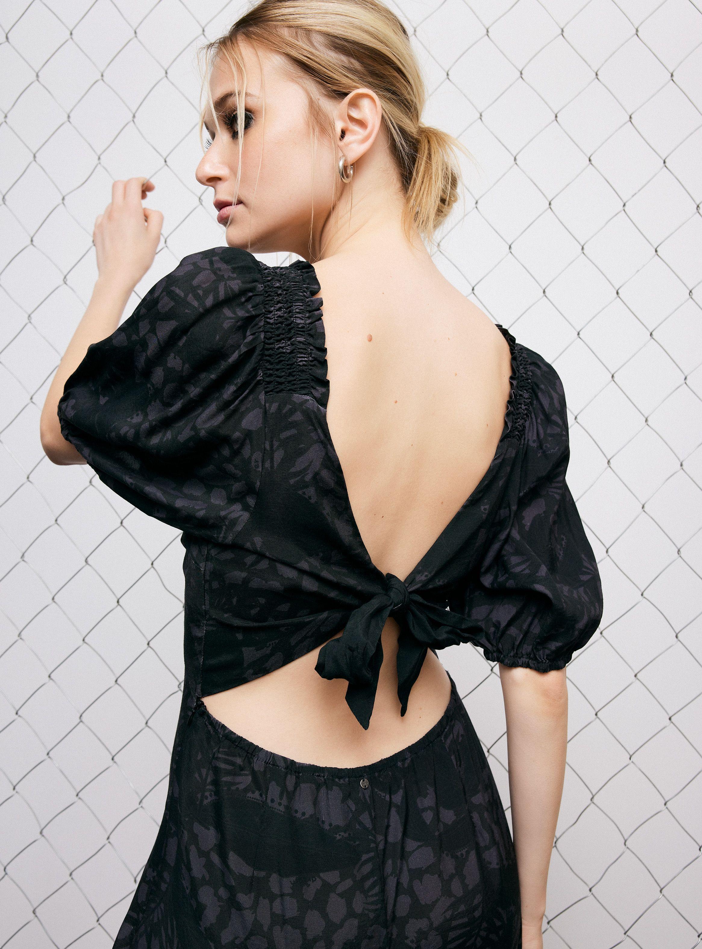 Vestido Manga Abullonada con Full Print-3