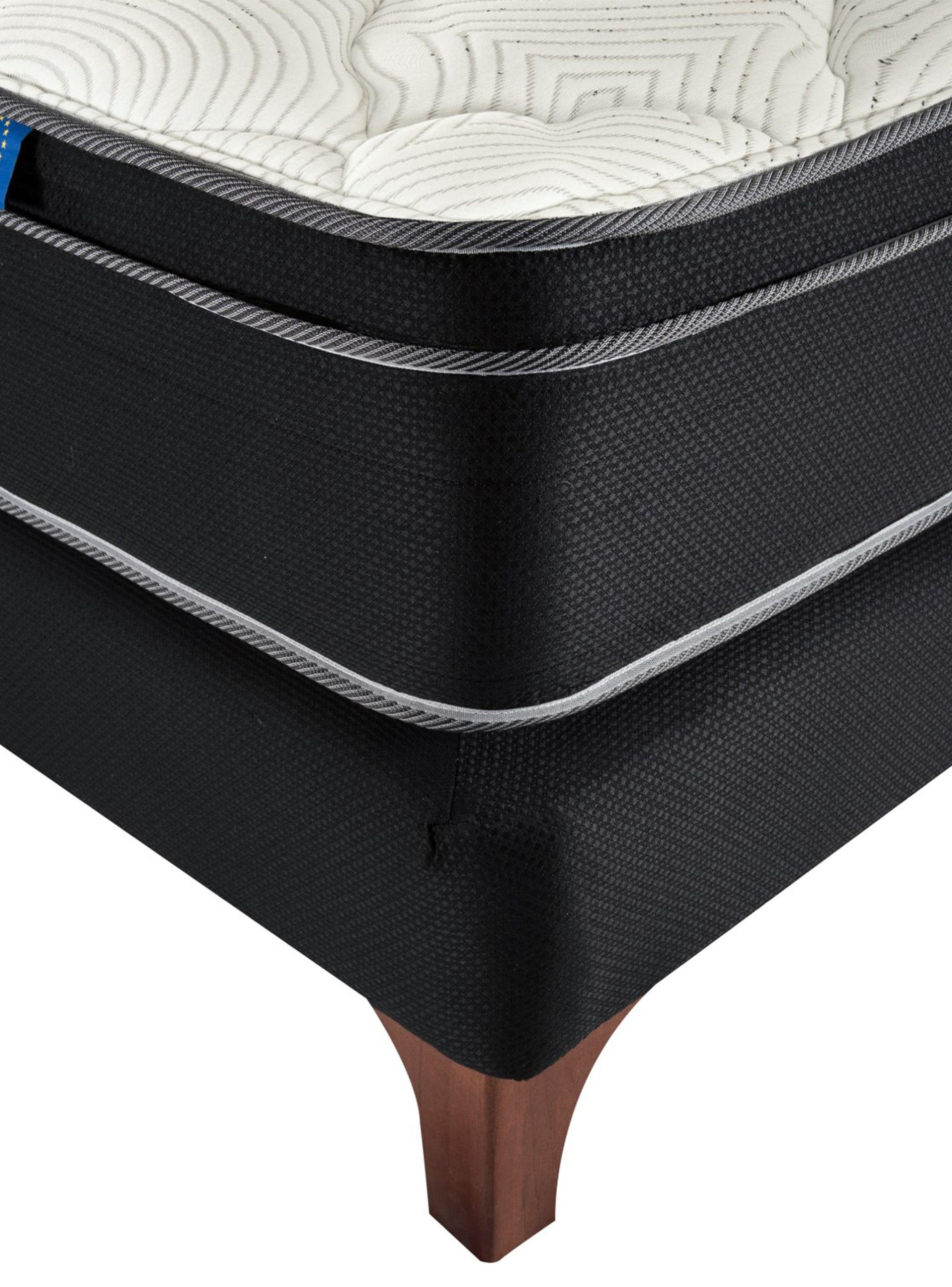 Cama Europea Nine Súper King + Respaldo Design Gris + Velador Rover-2