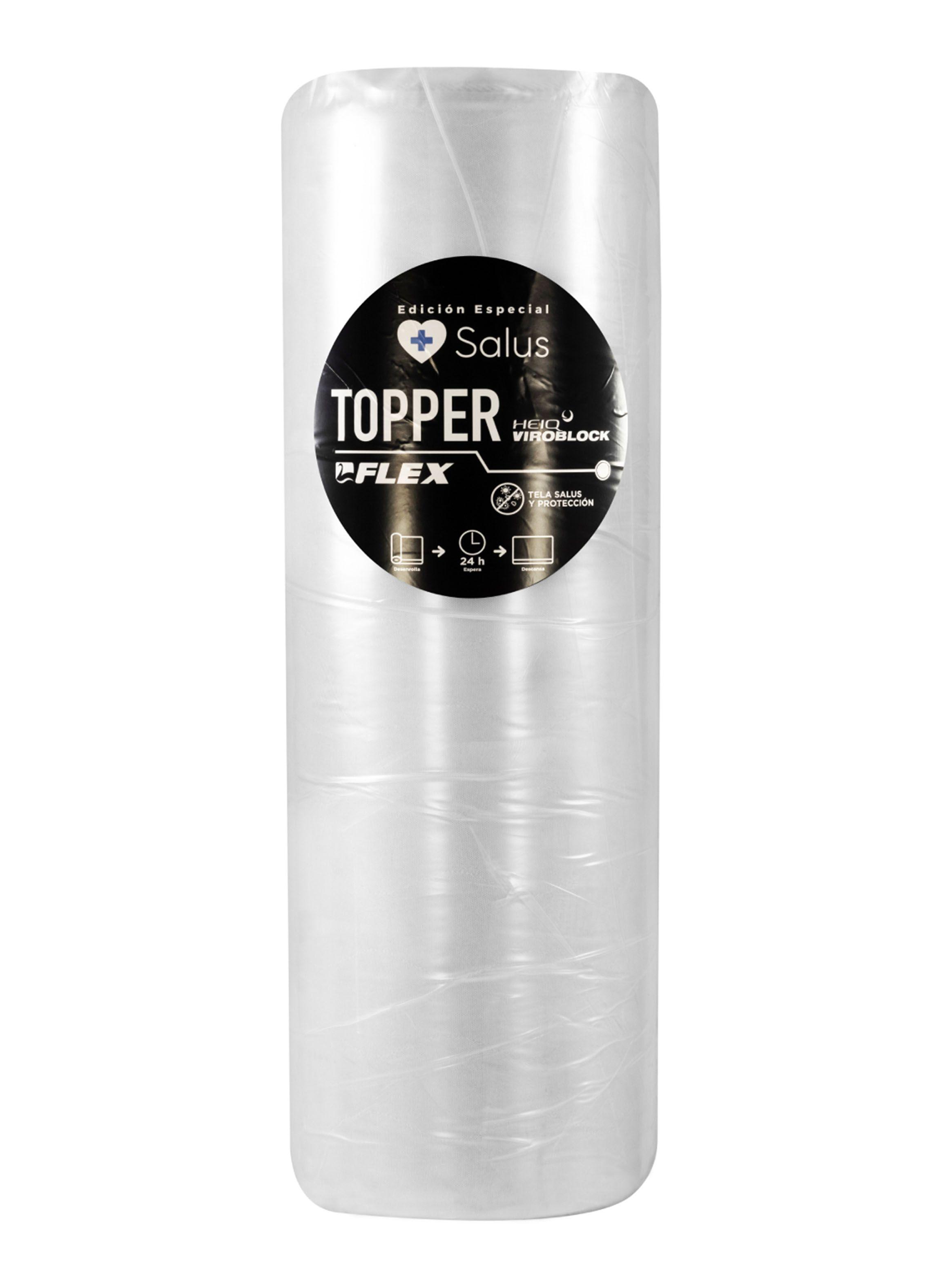 Topper Enrollado Salus 2 Plazas Box + Almohadas Salus-4