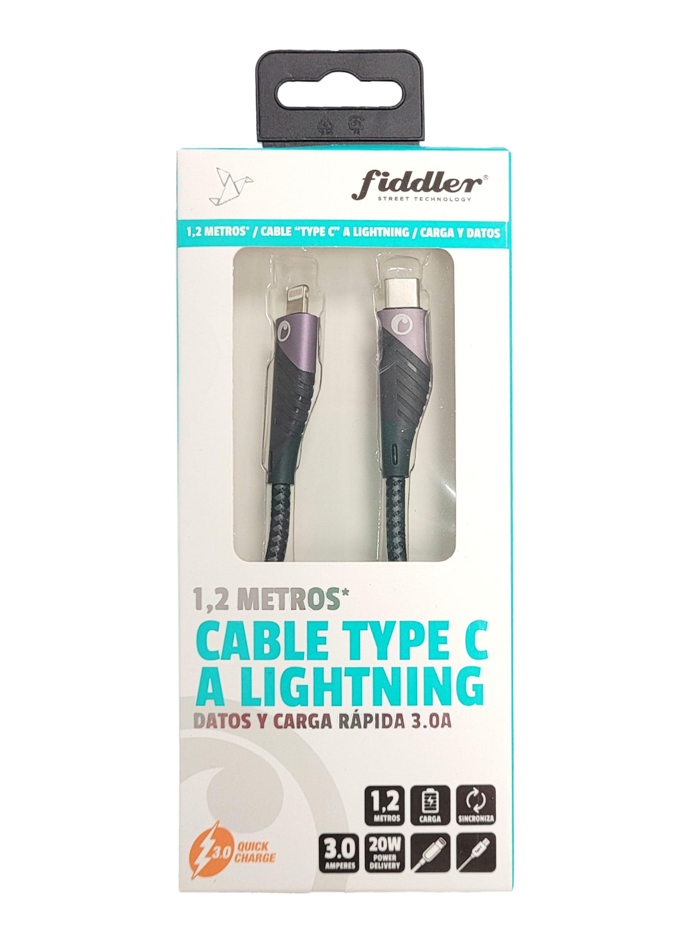 Cable USB-C a Lightning Carga Rápida 3.0A 20W-0