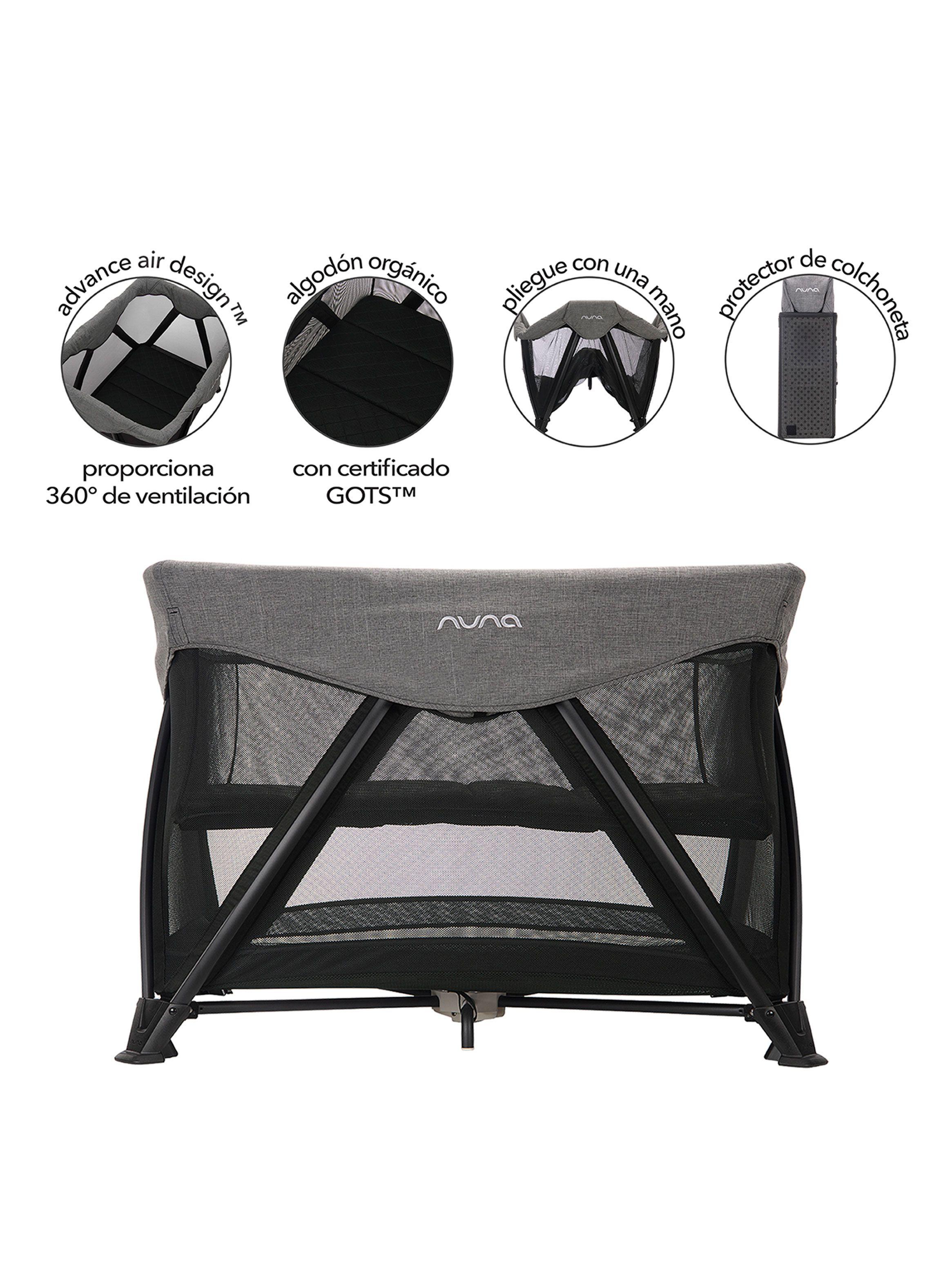 Cuna Corral Pack & Play Sena Aire Charcoal Nuna-5