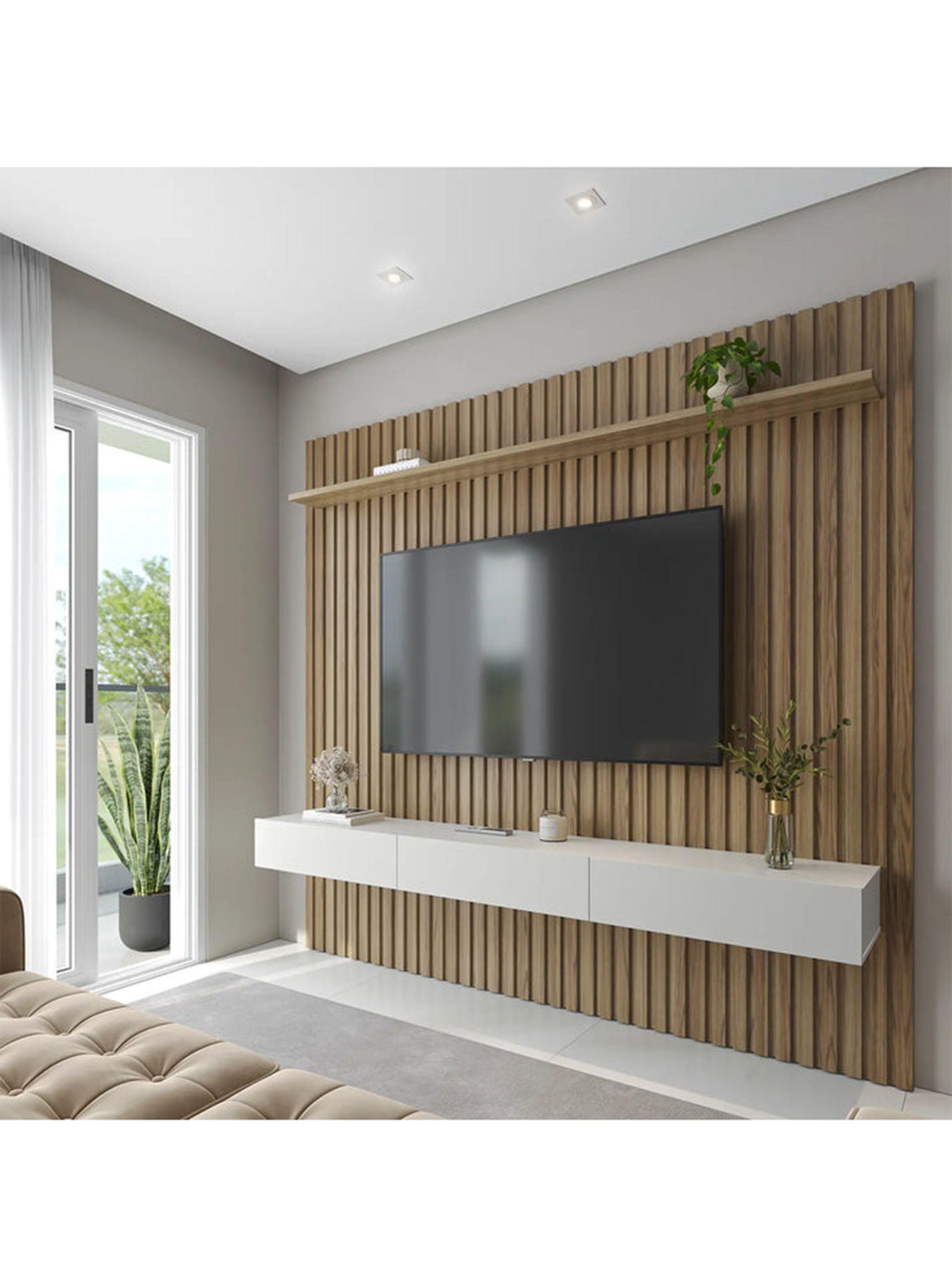 Panel TV Aspen 75" Castaño Off White-4