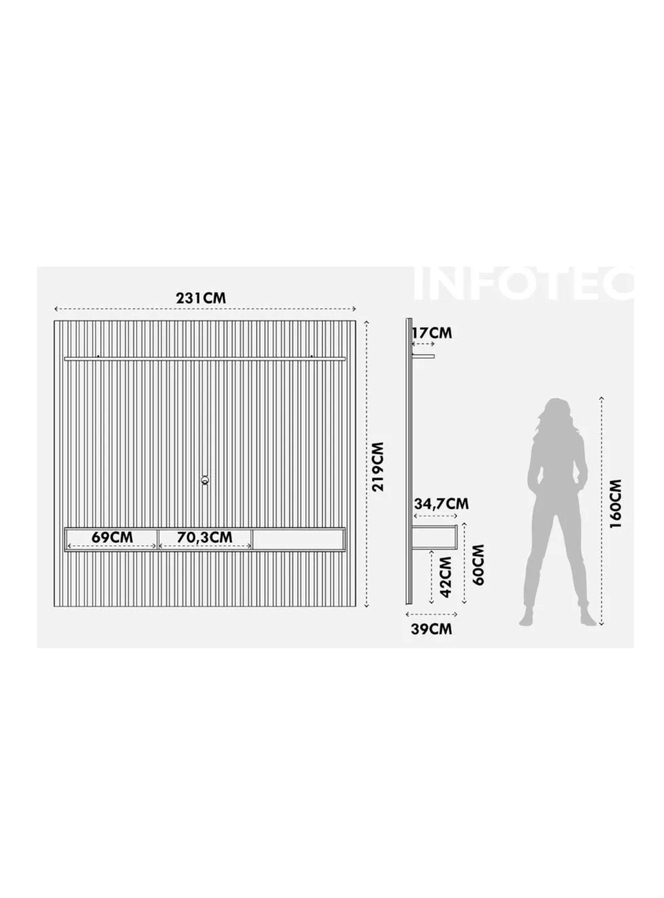 Panel TV Aspen 75" Castaño Off White-1