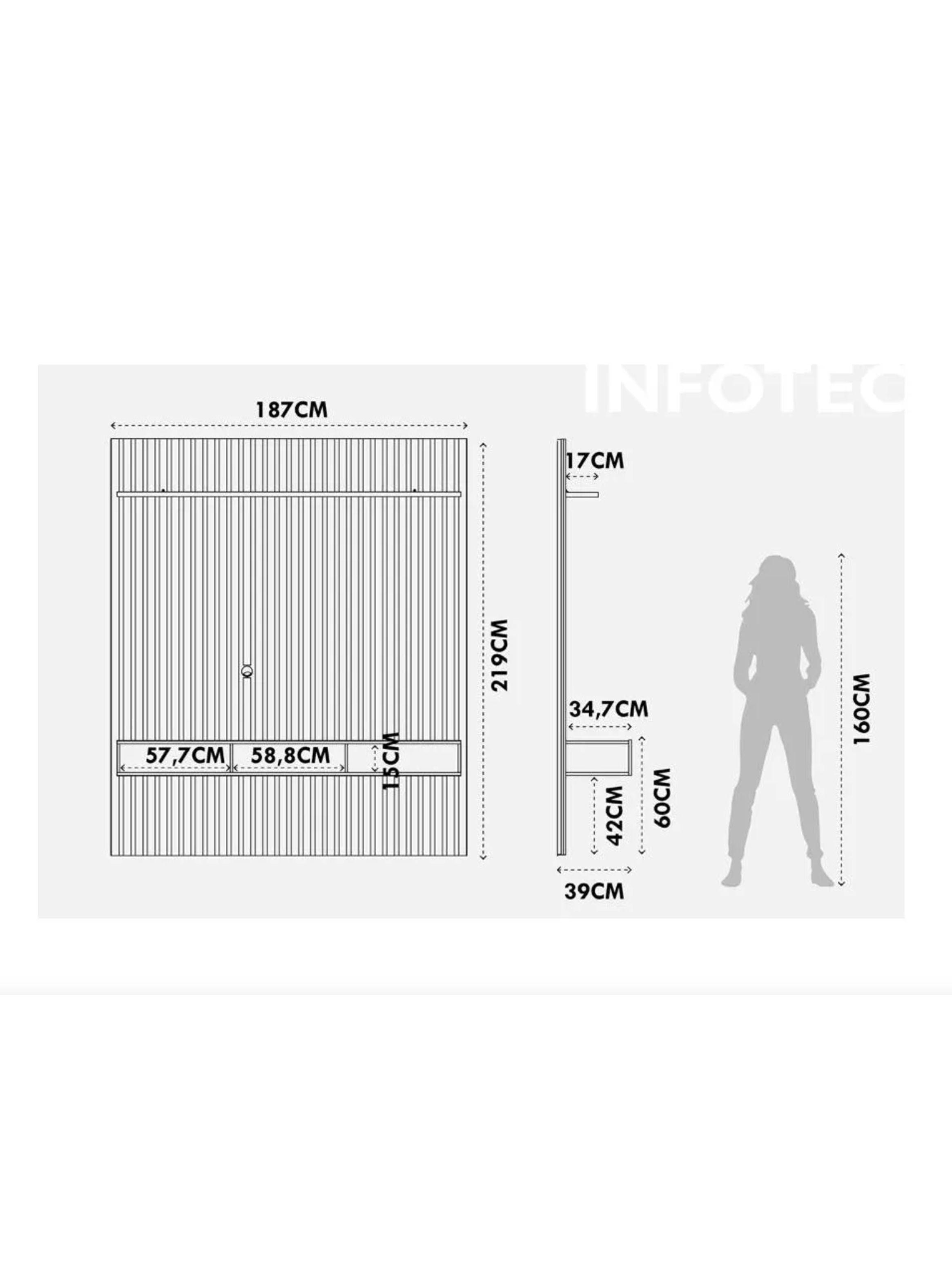Panel TV 75" Aspen Castaño Off White-1