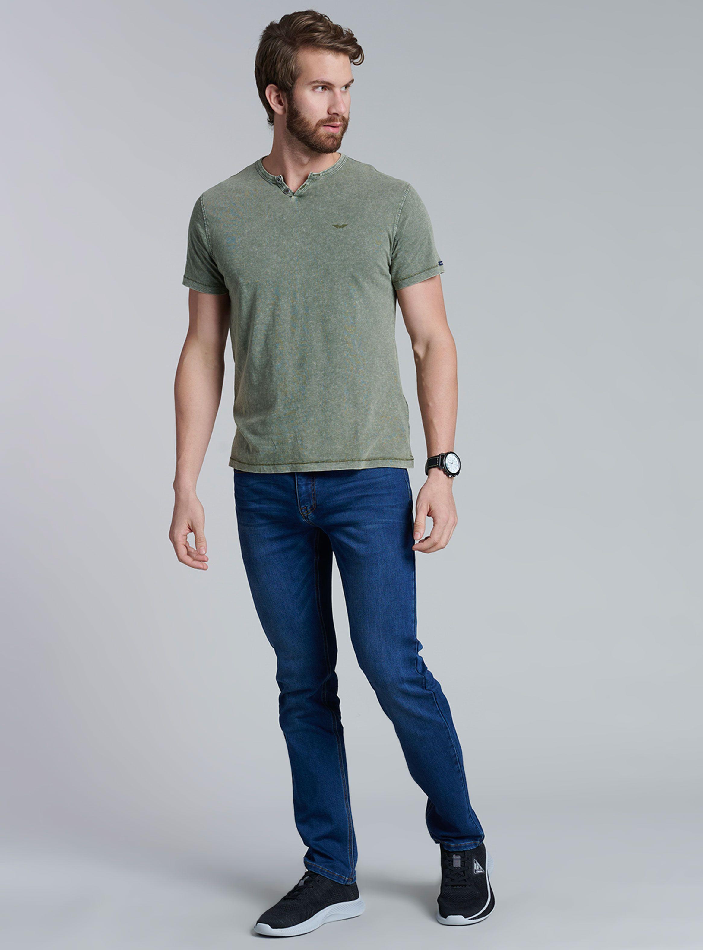 Polera Henley Oregon Slim Fit Manga Corta-4
