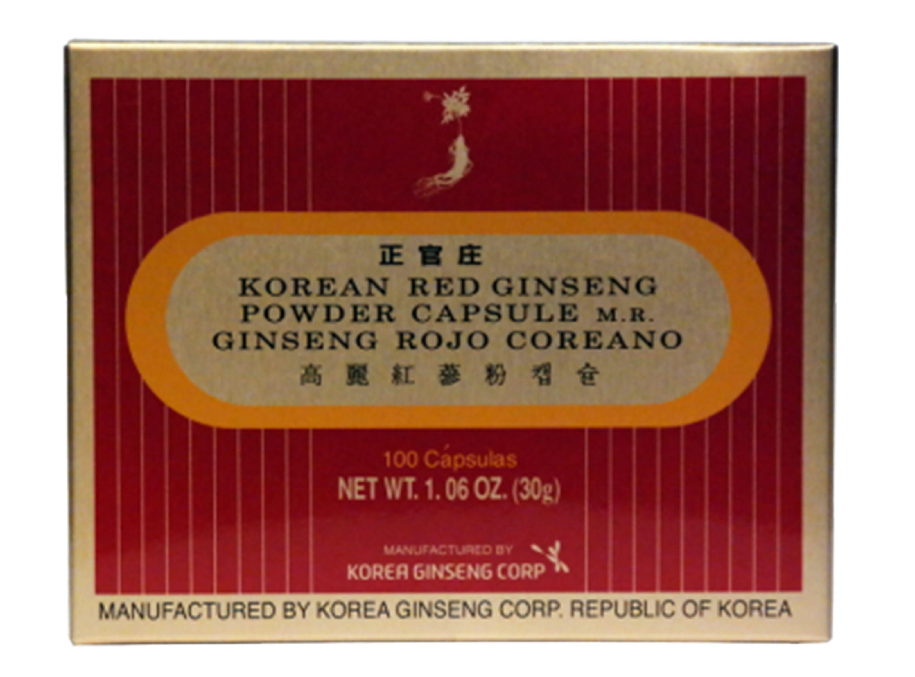 Vitamina Korean Red Ginseng Energizante Rojo 100 Cápsulas Korean and Ginseng-0