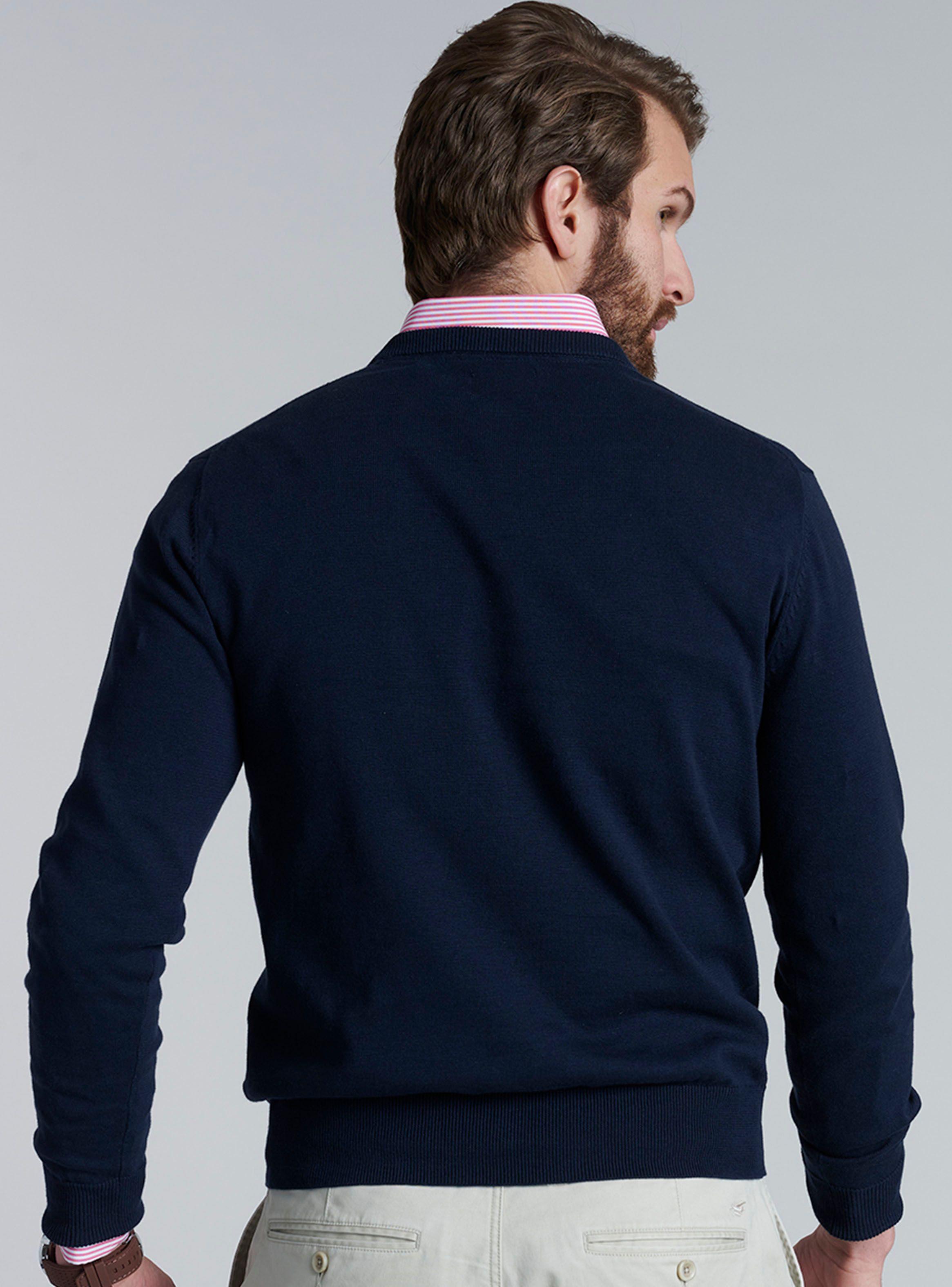 Sweater V Neck Sólido Regular Fit-1