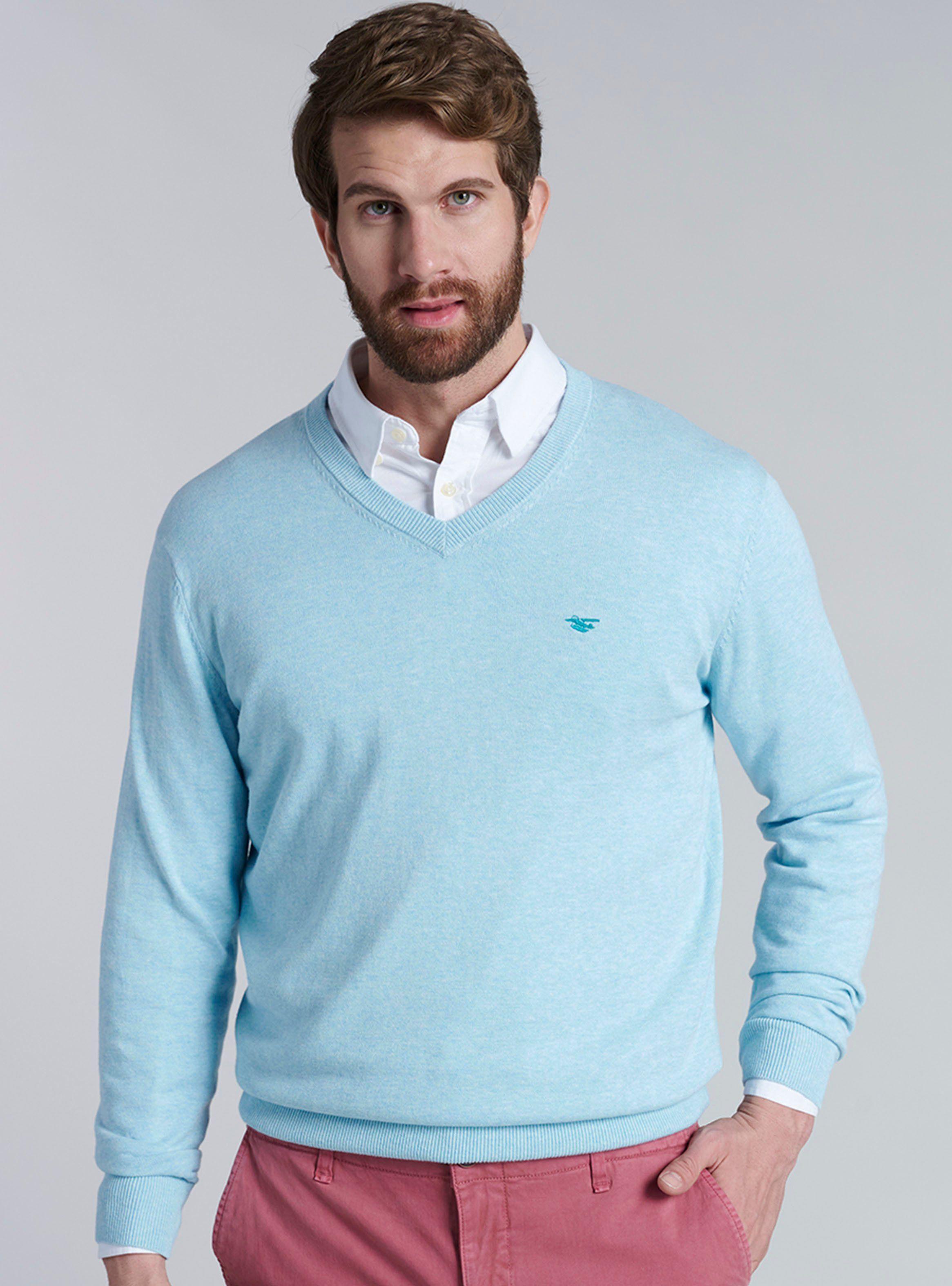 Sweater V Neck Melange Regular Fit-0