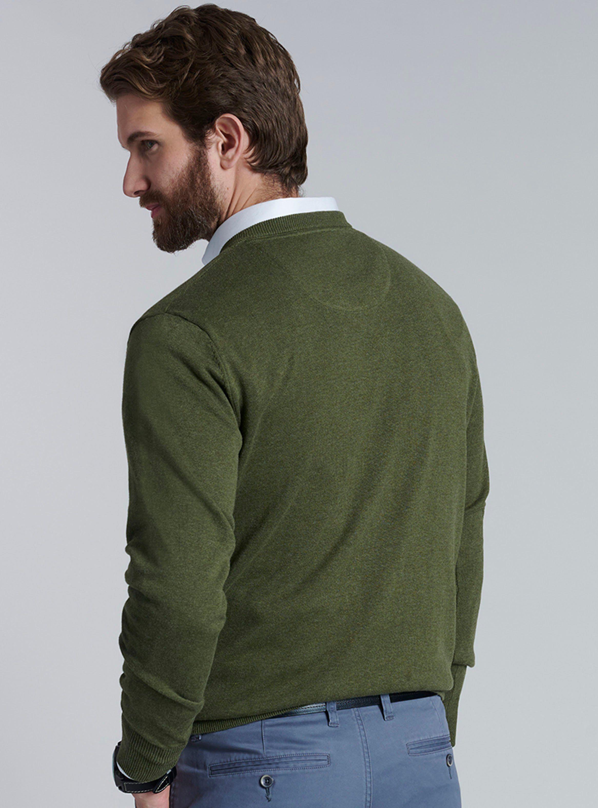 Sweater V Neck Melange Regular Fit-1