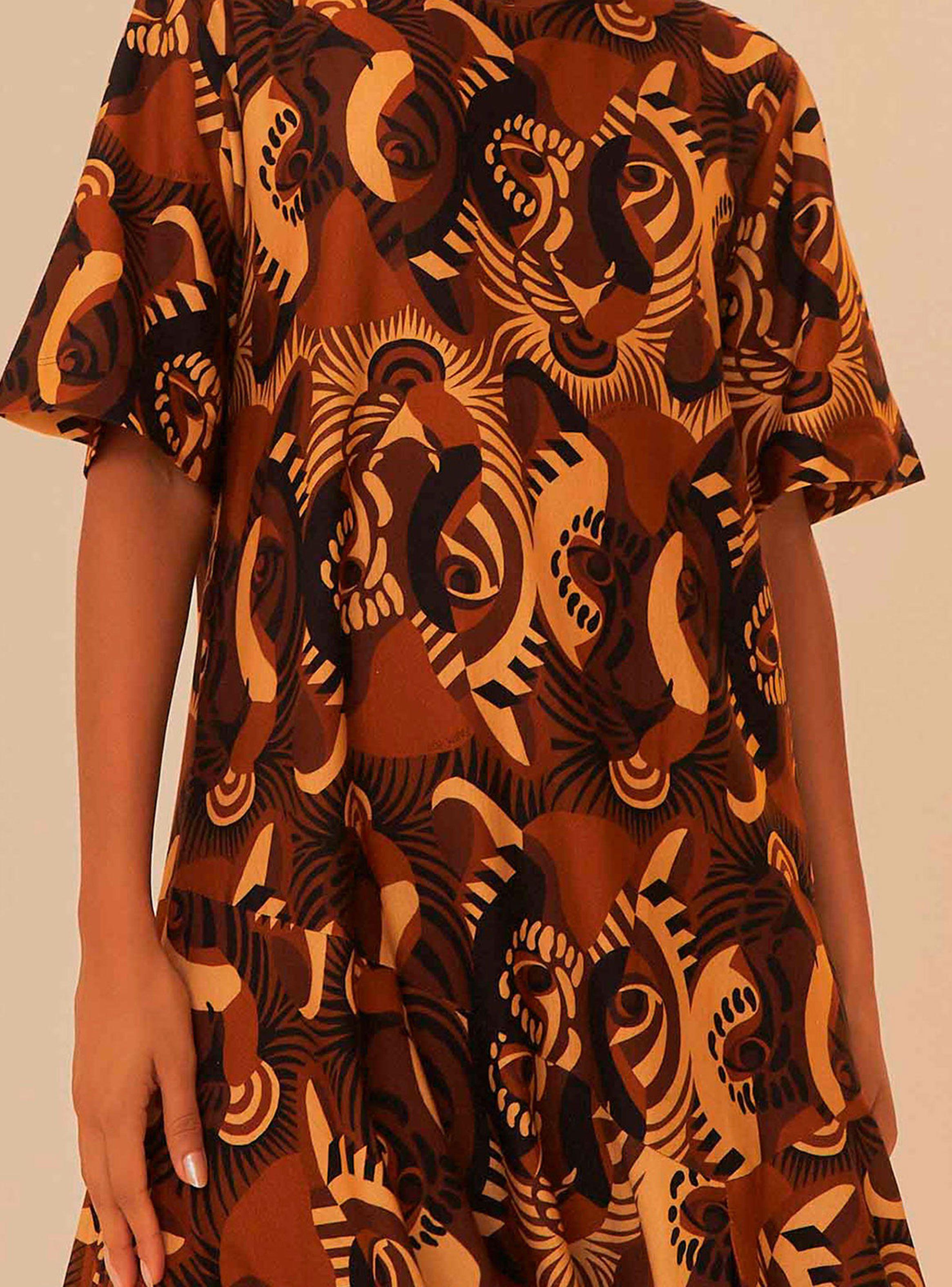 Vestido Largo con Diseño de Tigre-1