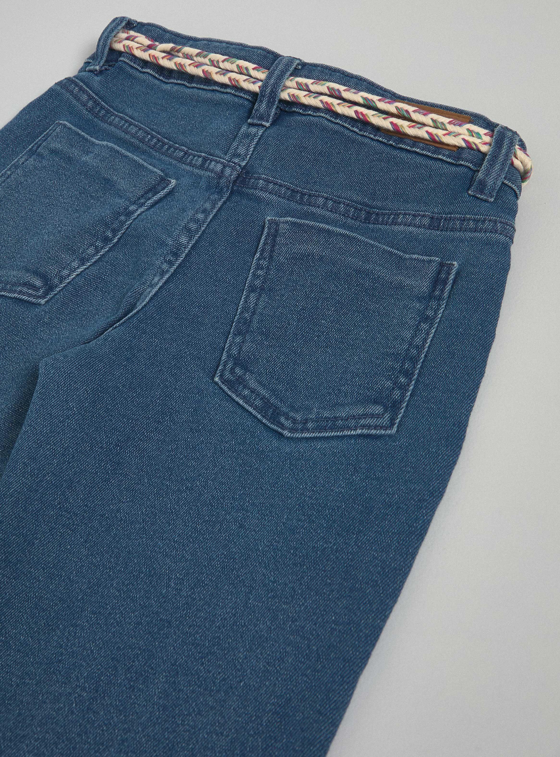 Jeans Flare Elasticados con Cinturón-3