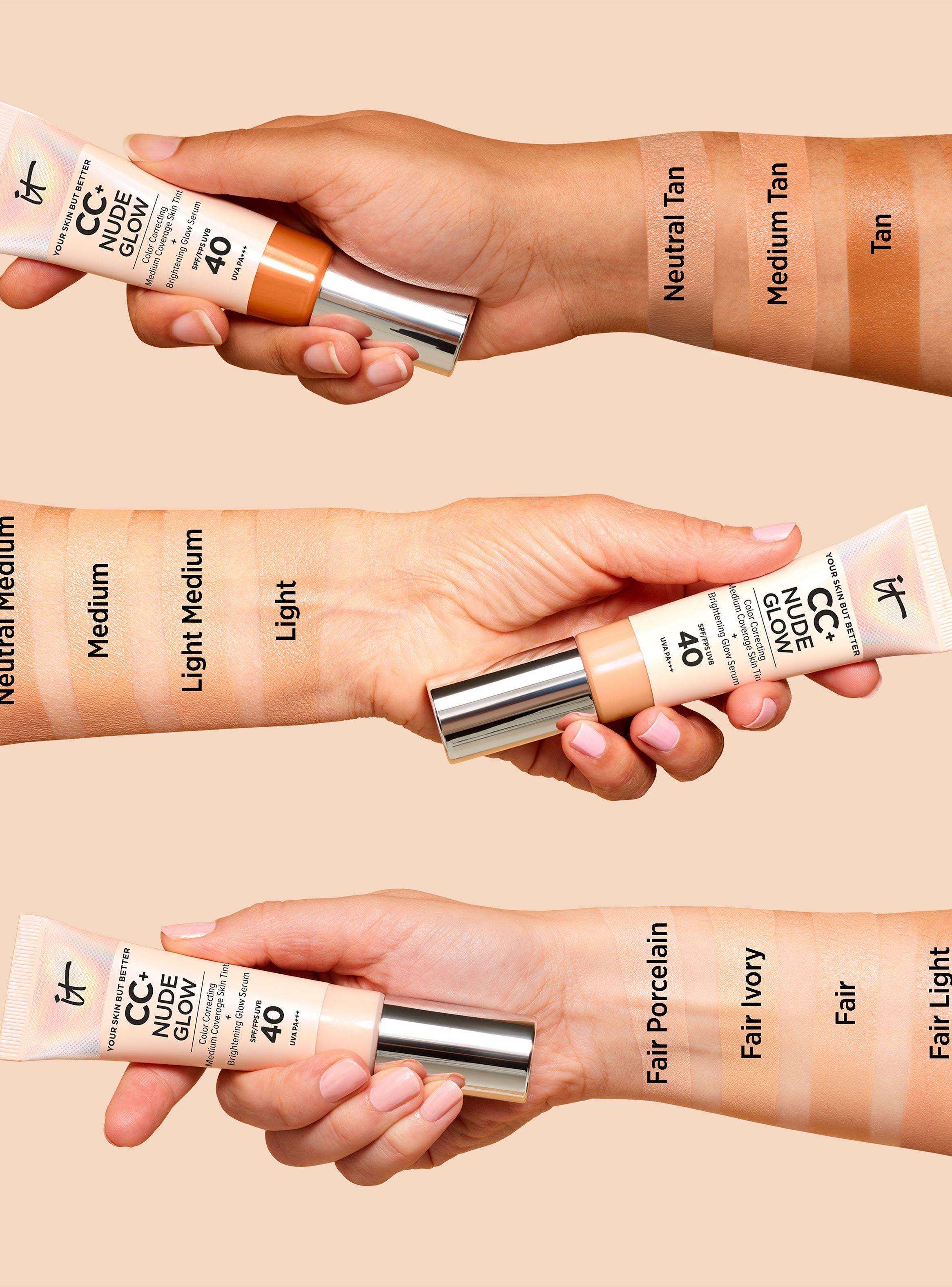 Base de Media Cobertura CC + Nude Glow Fair con SPF 40-5